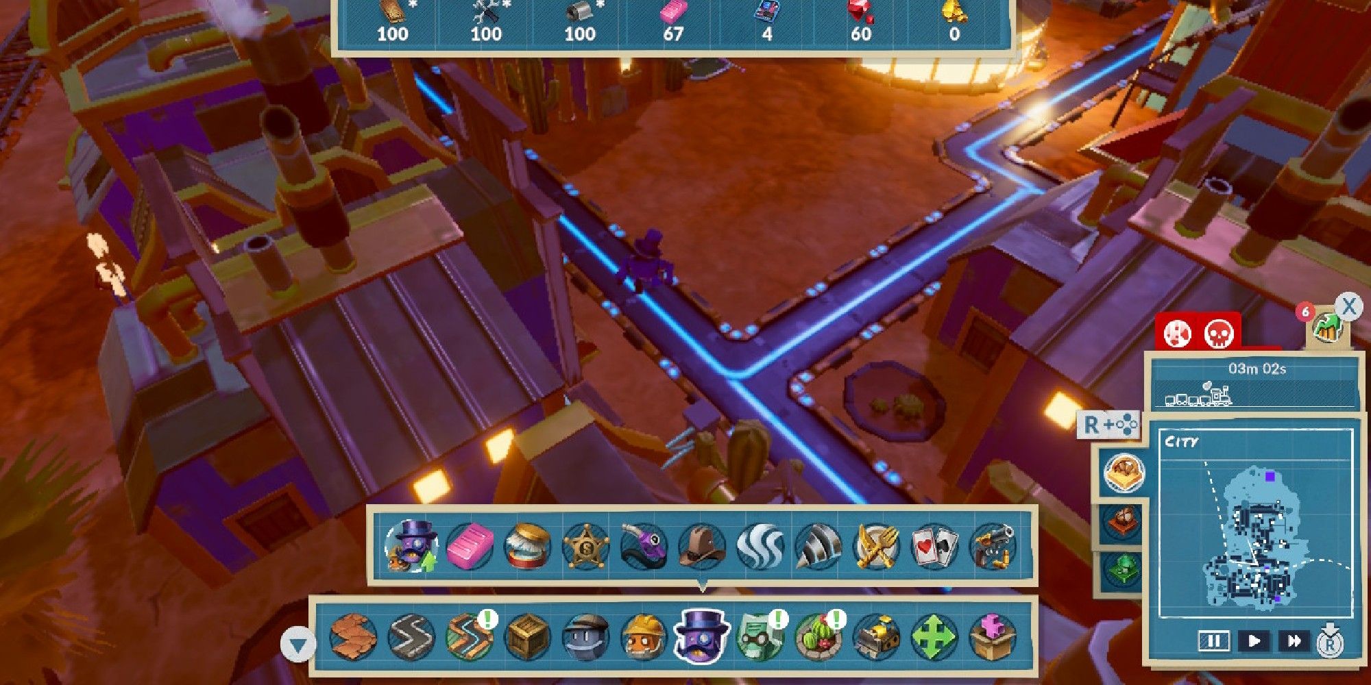 Aristobot walking between buildings.