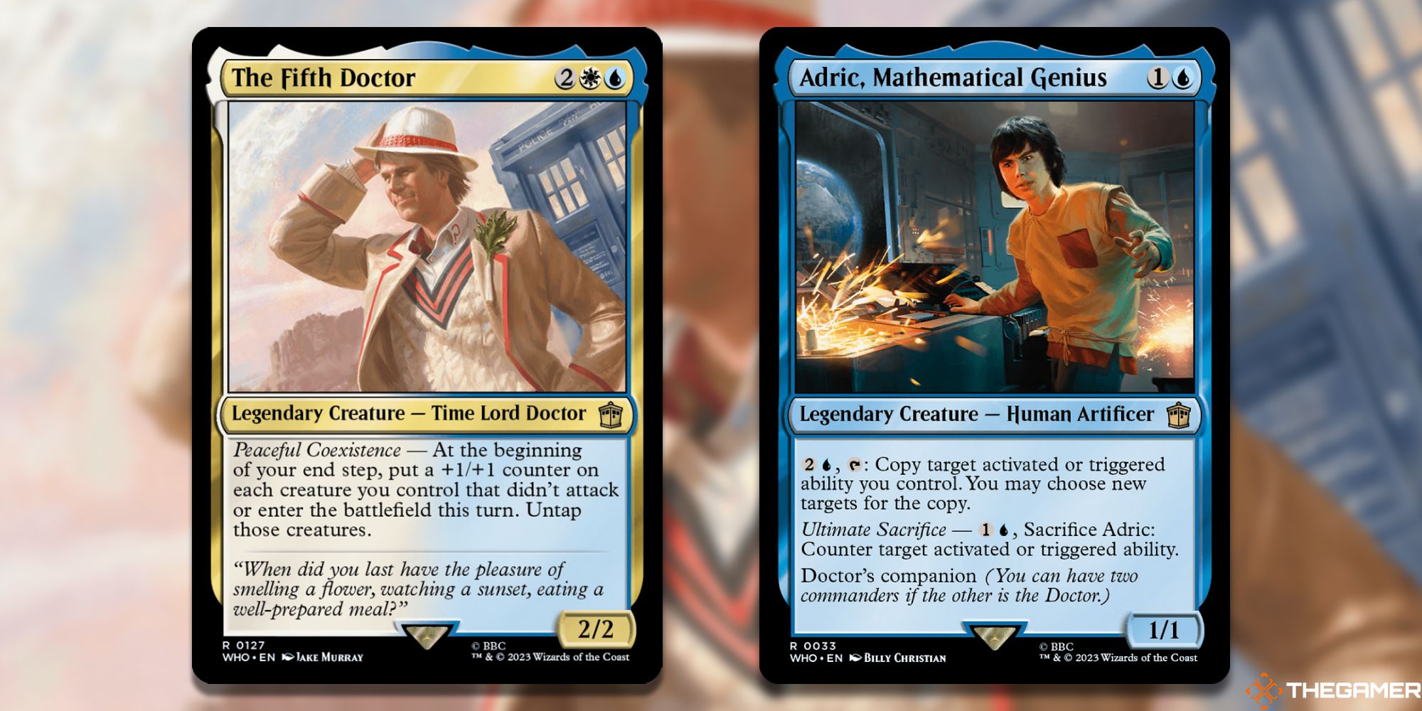 MTG: The Fifth Doctor and Adric, Mathematical Genius cards