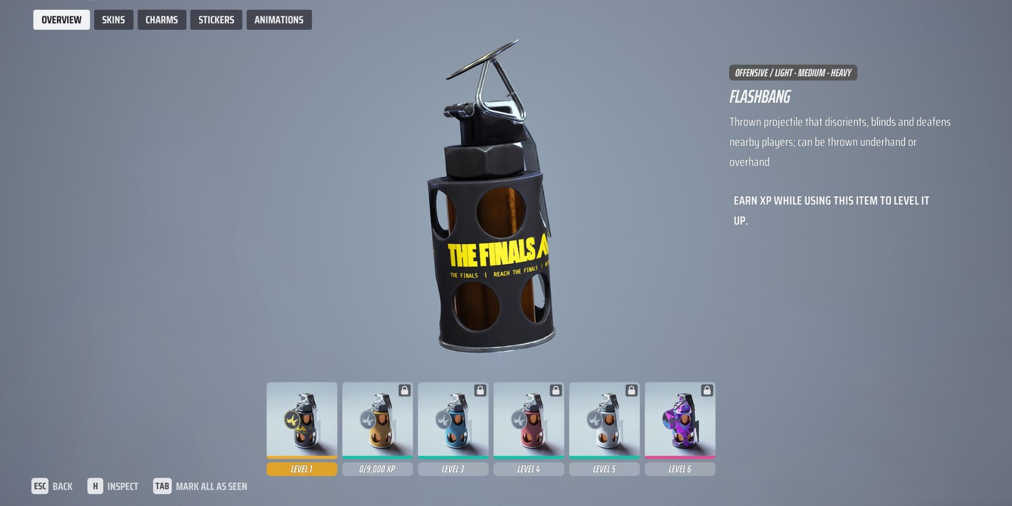 The Finals Flashbang Inspect Screen