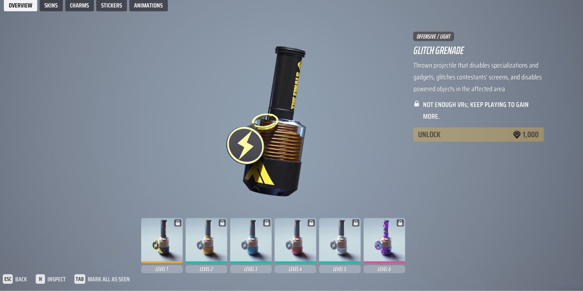 The Finals Glitch Grenade Inspect Screen