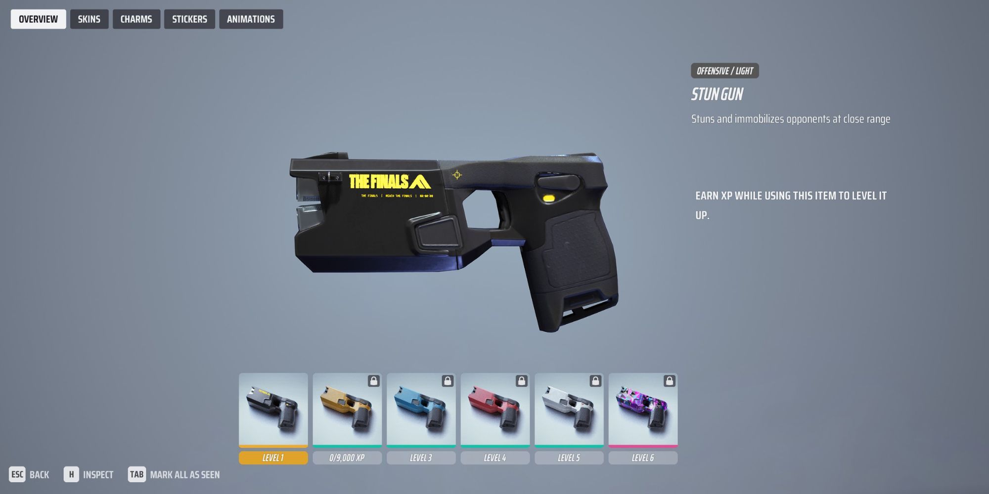 The Finals Stun Gun Inspect Screen