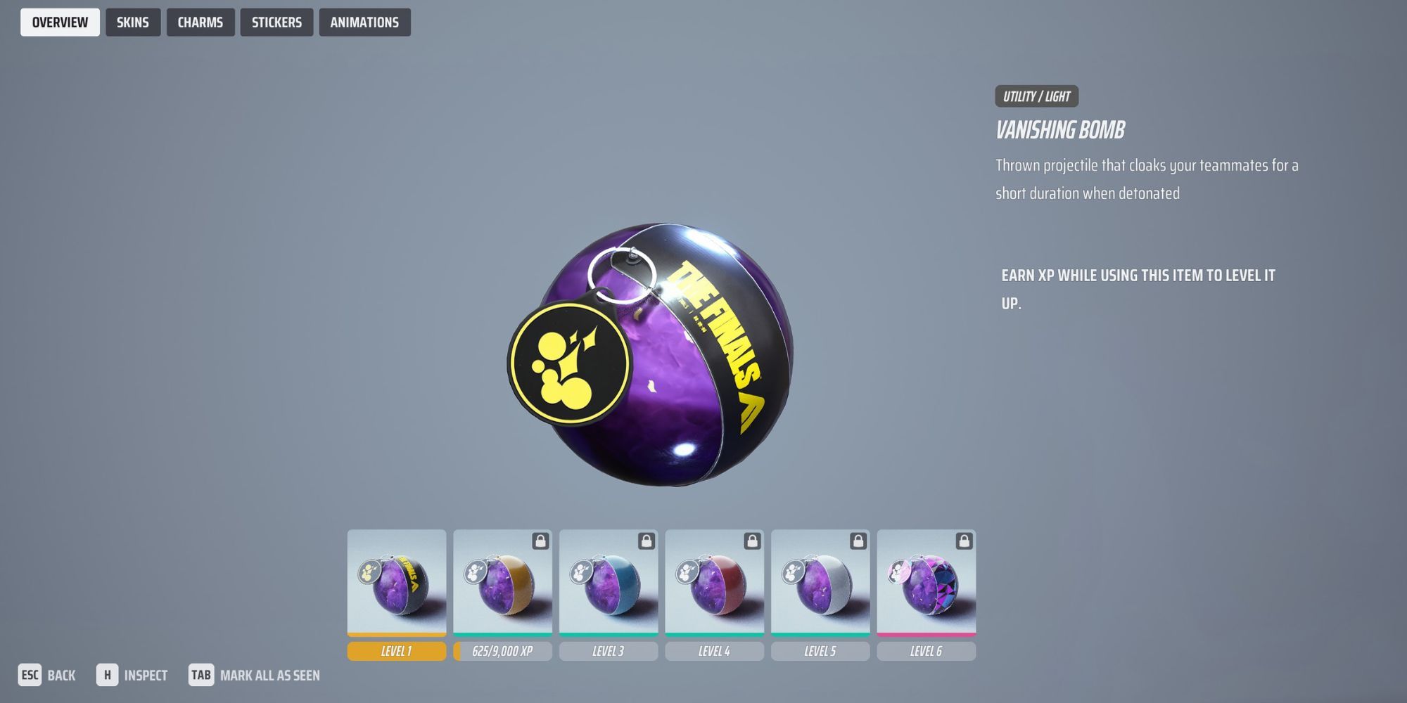 The Finals Vanishing Bomb Inspect Screen