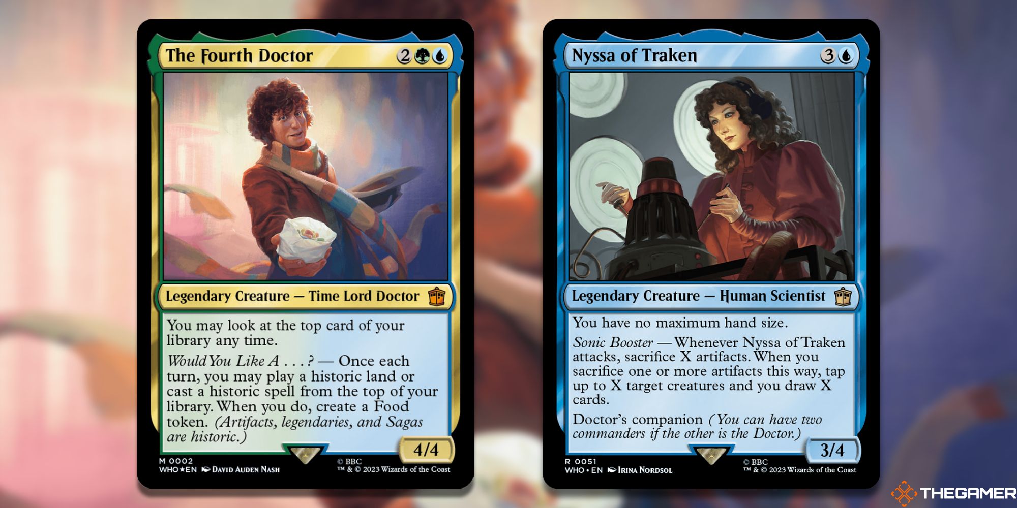 MTG: The Fourth Doctor and Nyssa of Traken cards