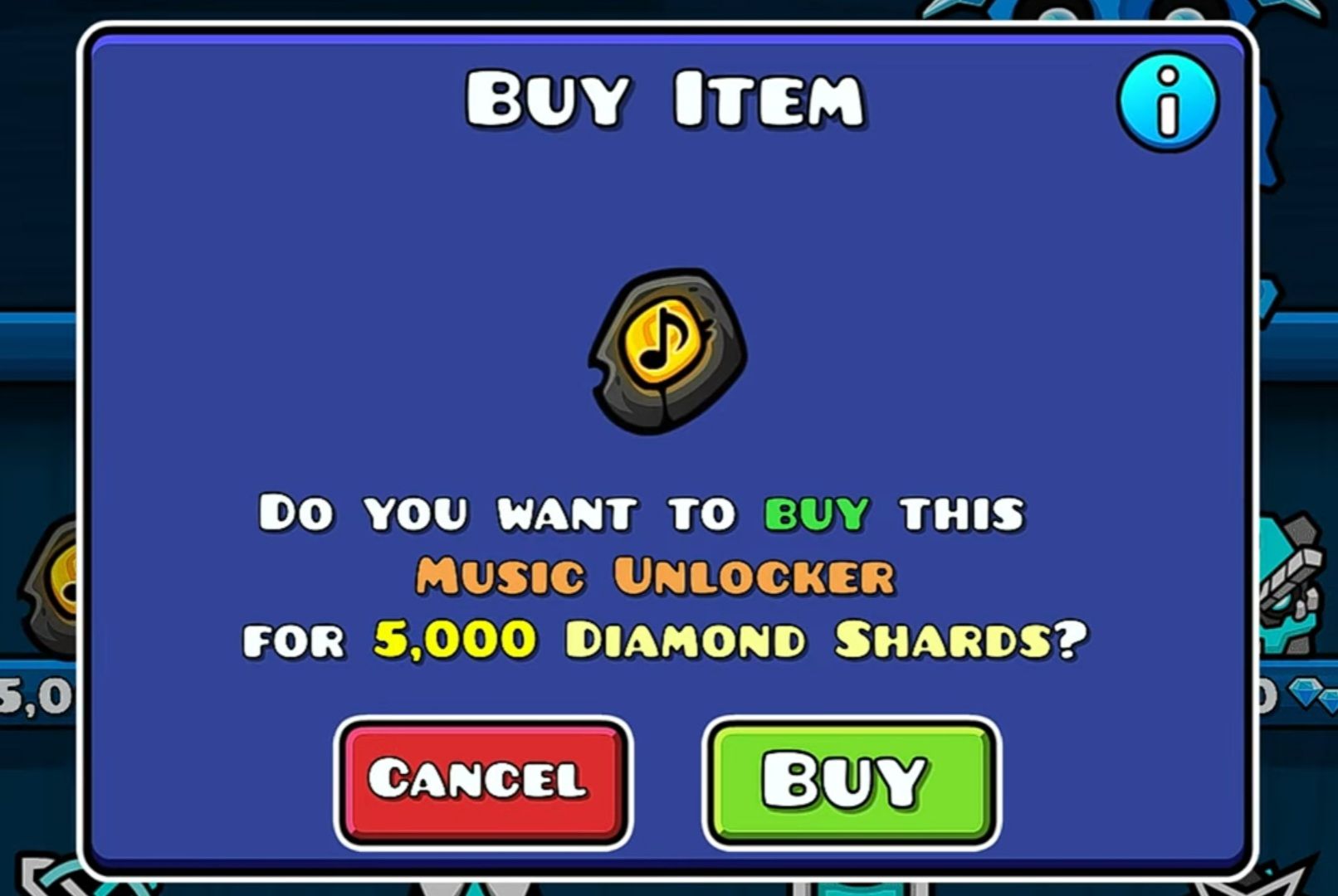 Buy The Music Unlocker in Geometry Dash.