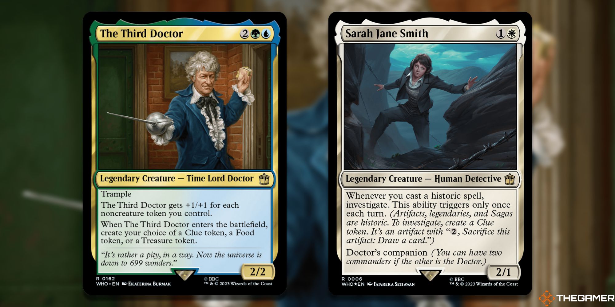 MTG: The Third Doctor and Sarah Jane Smith cards