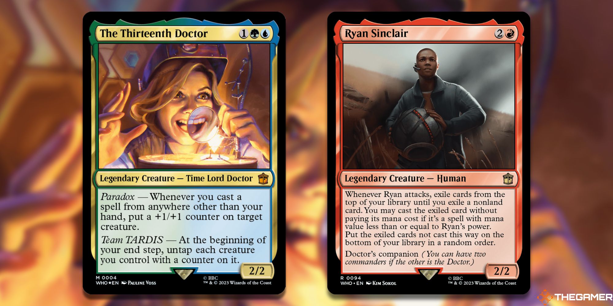 MTG: The Thirteenth Doctor and Ryan Sinclair cards