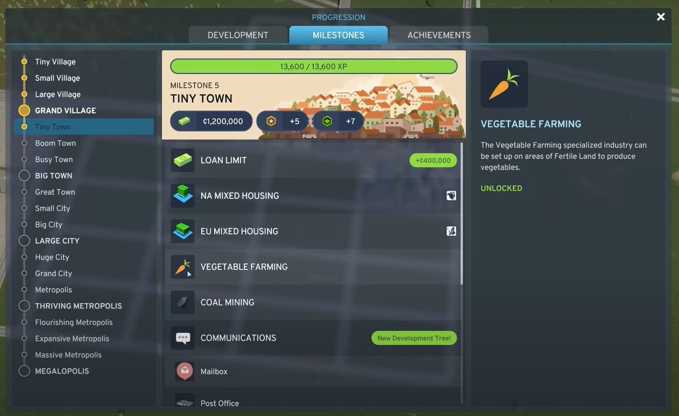 Vegetable farming unlocked in Cities: Skylines 2.