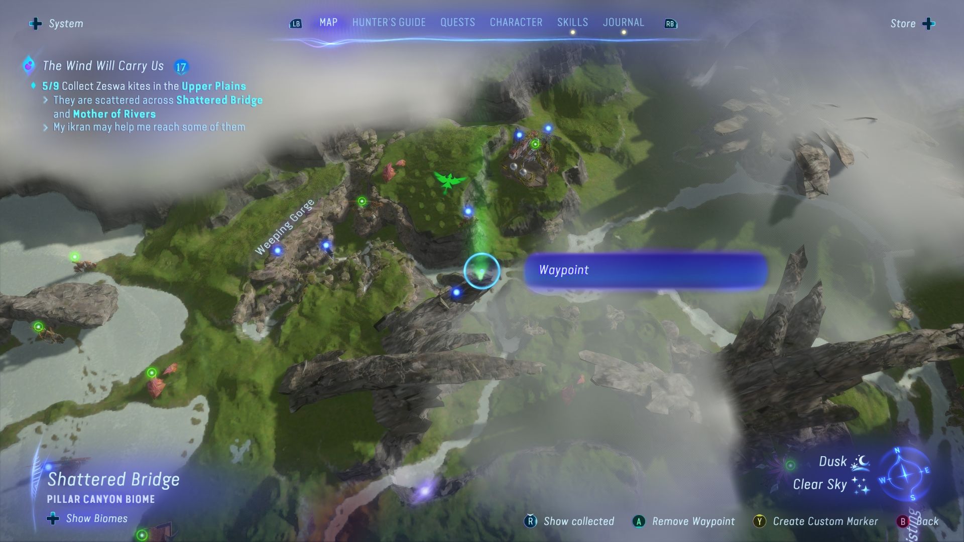 Warning Kite location on the map Avatar Frontiers of Pandora
