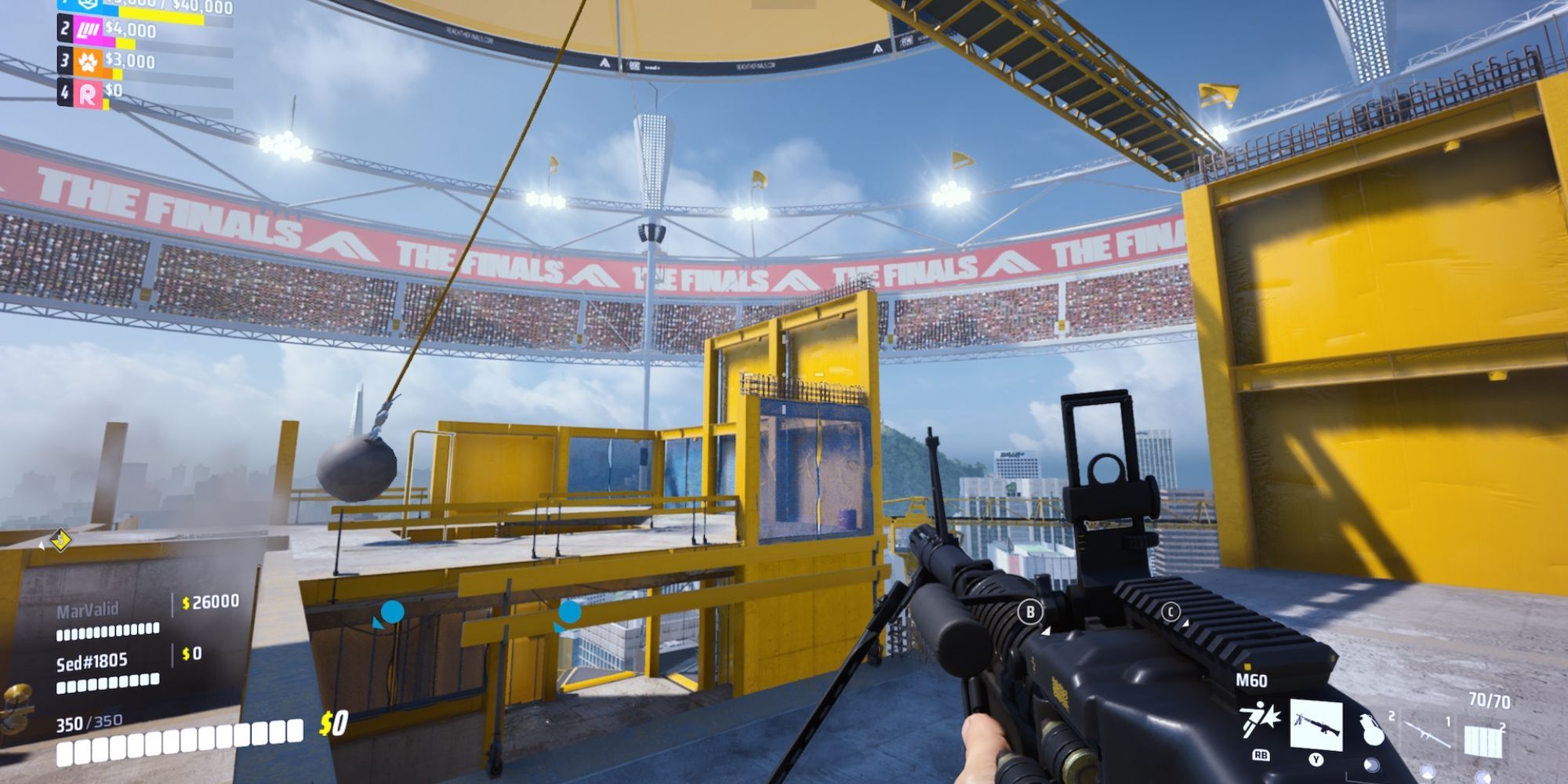 the finals wrecking ball moving across map