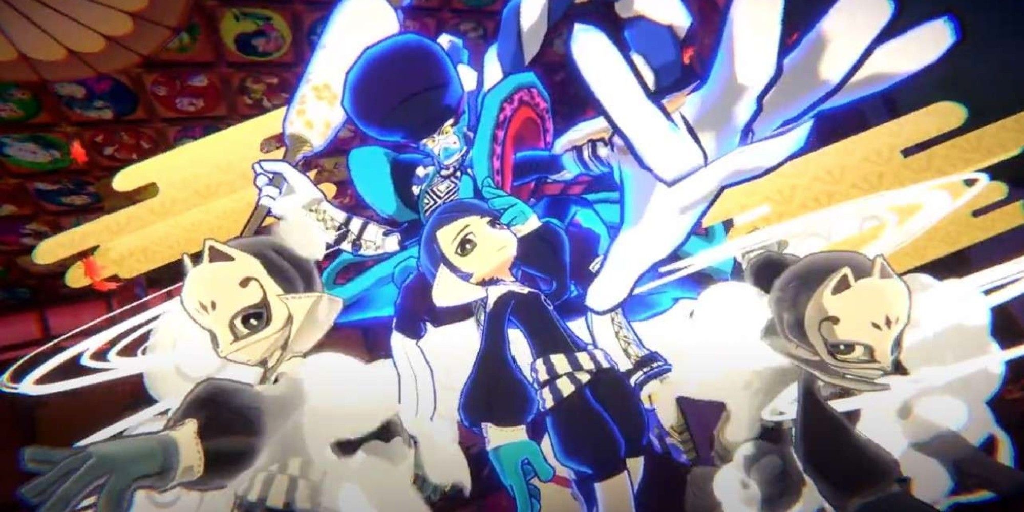 Yusuke posing with his clones in Persona 5 Tactica