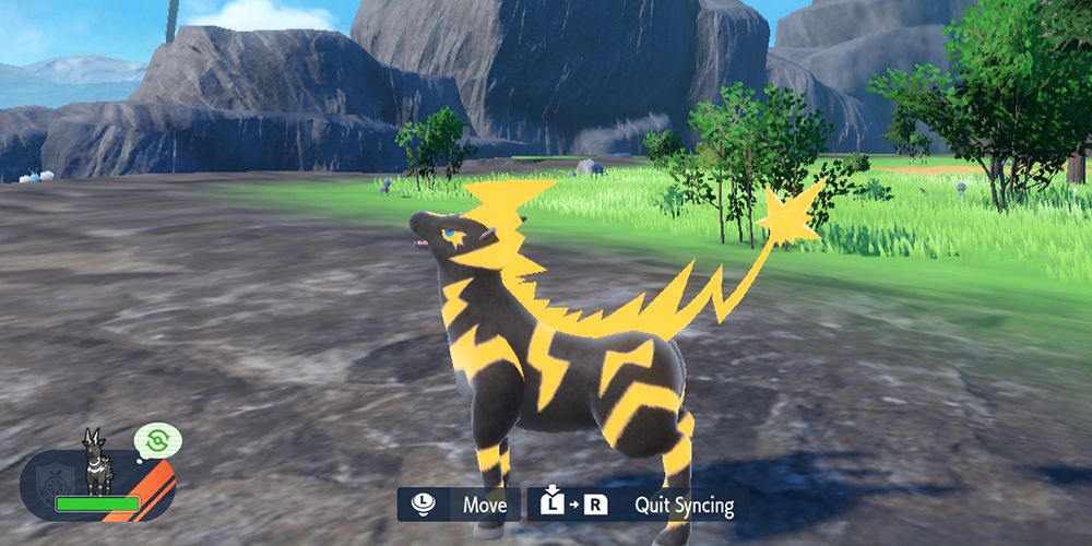 Zebstriker looking charged up with electric energy while using the Synchro Machine