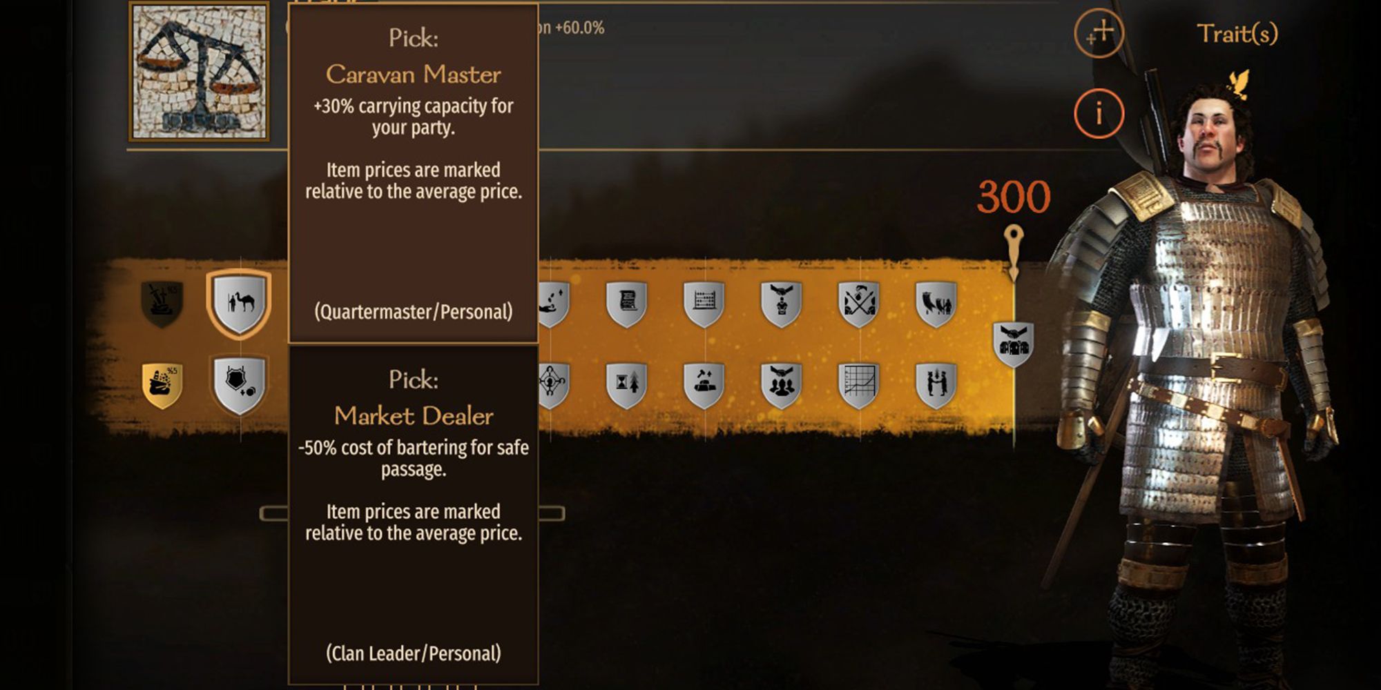 +30% carrying capacity for your party. items prices are marked relative to the average price.