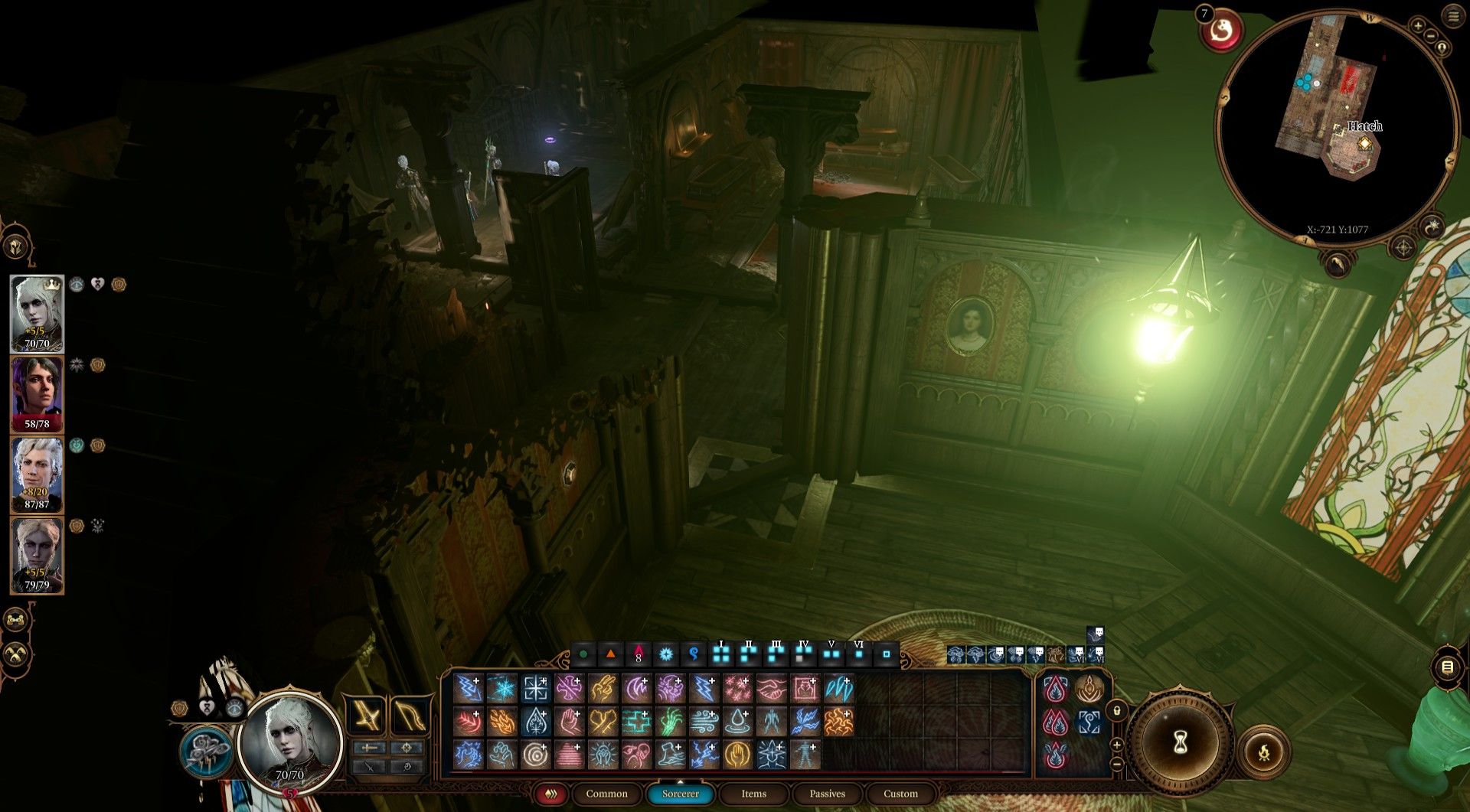 Player finds secret door to Szarr Palace Attic by pressing button in  Baldur's Gate 3