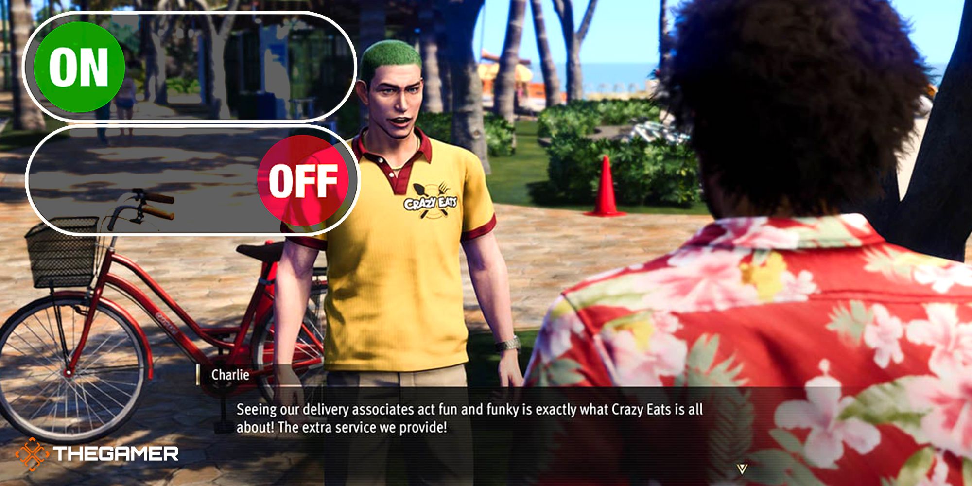 Charlie, the Crazy Eats guy, telling Kasuga 