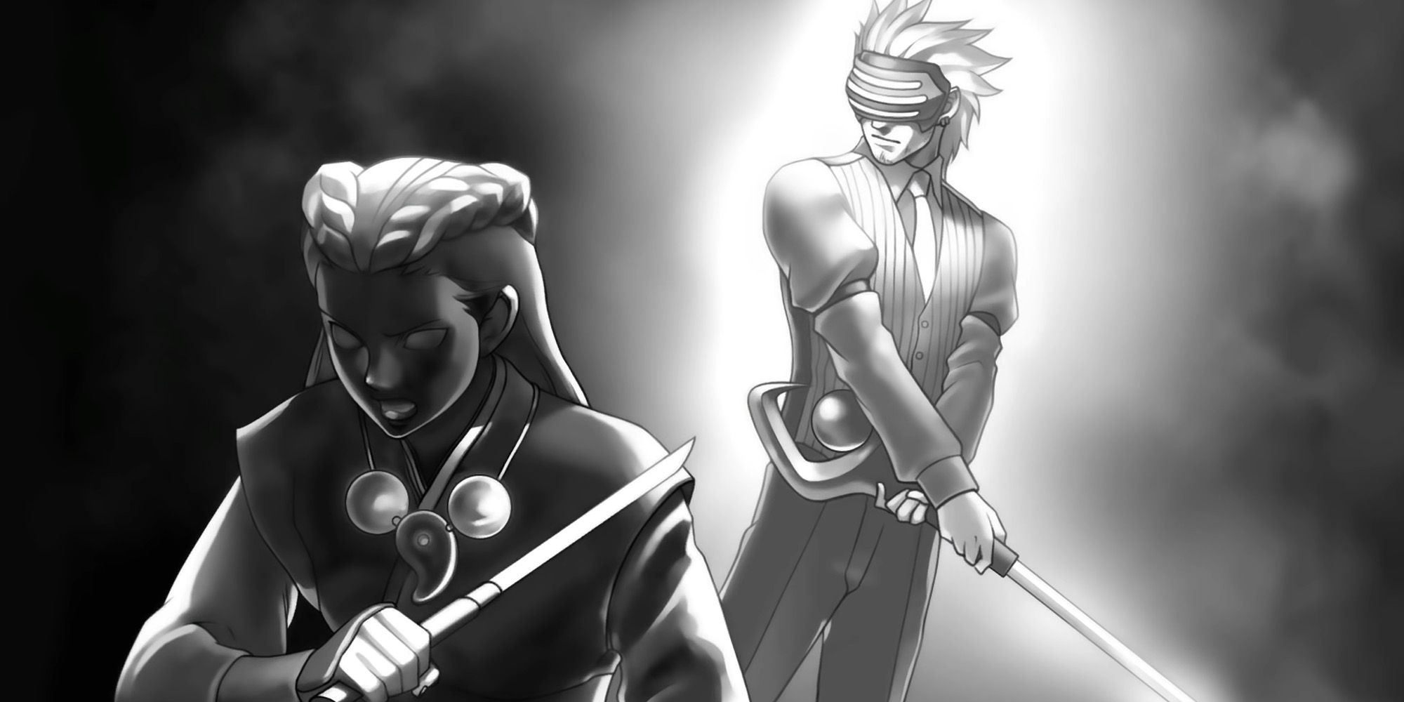 Godot attacking Dahlia Hawthorne in Phoenix Wright Trials And Tribulations