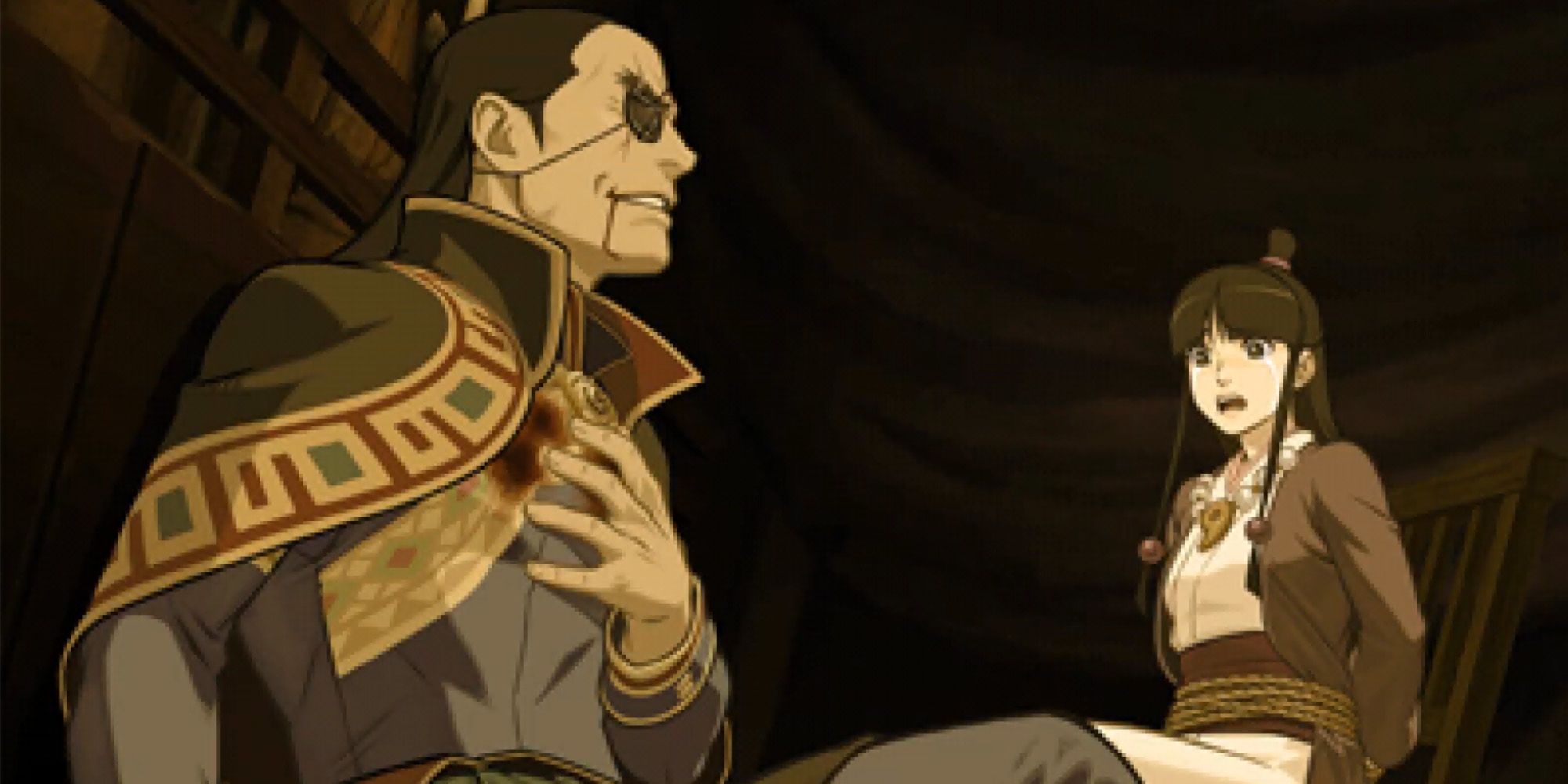 Dhurke Sahdmadhi next to Maya Fey in Phoenix Wright Spirit of Justice