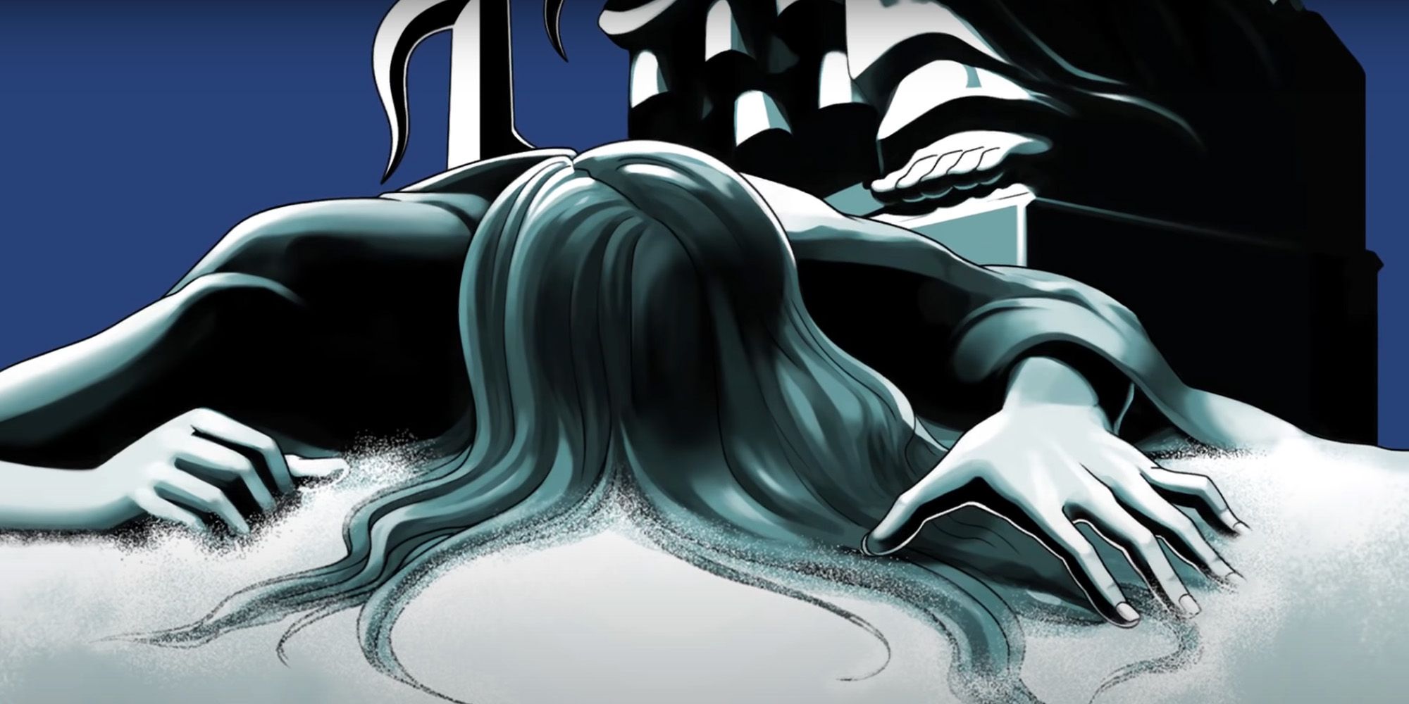 Misty Fey after being stabbed in Phoenix Wright Trials And Tribulations