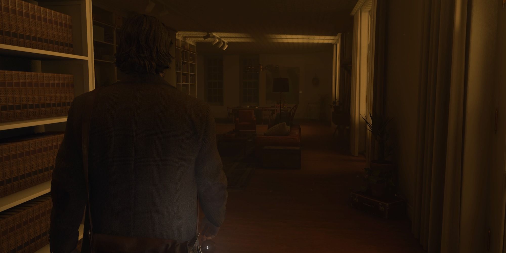 Alan Looking at his apartment in the Dark Place