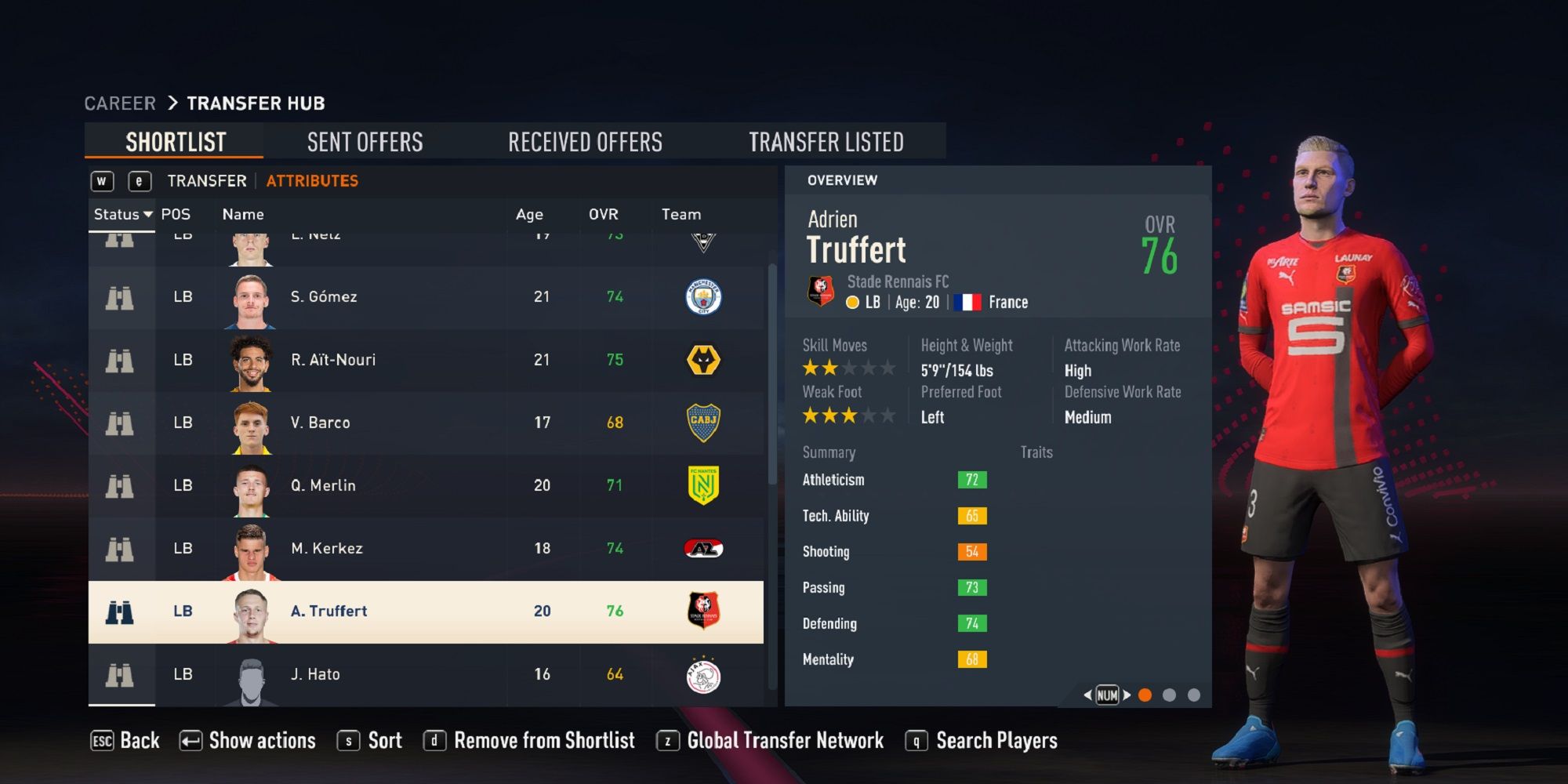 An image of Adrian Truffert in FIFA 23