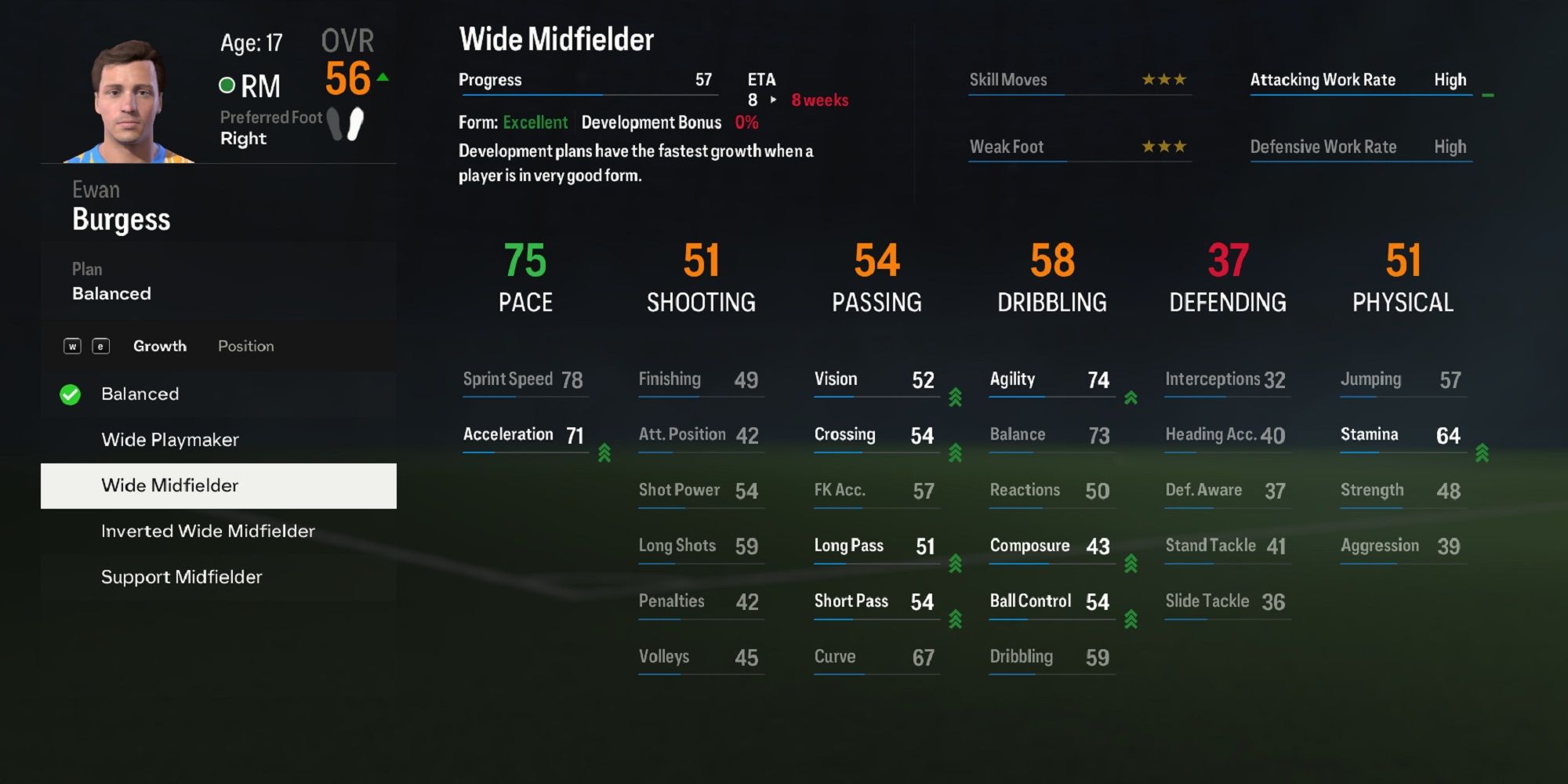 An image of applying development plans in EA Sports FC 24