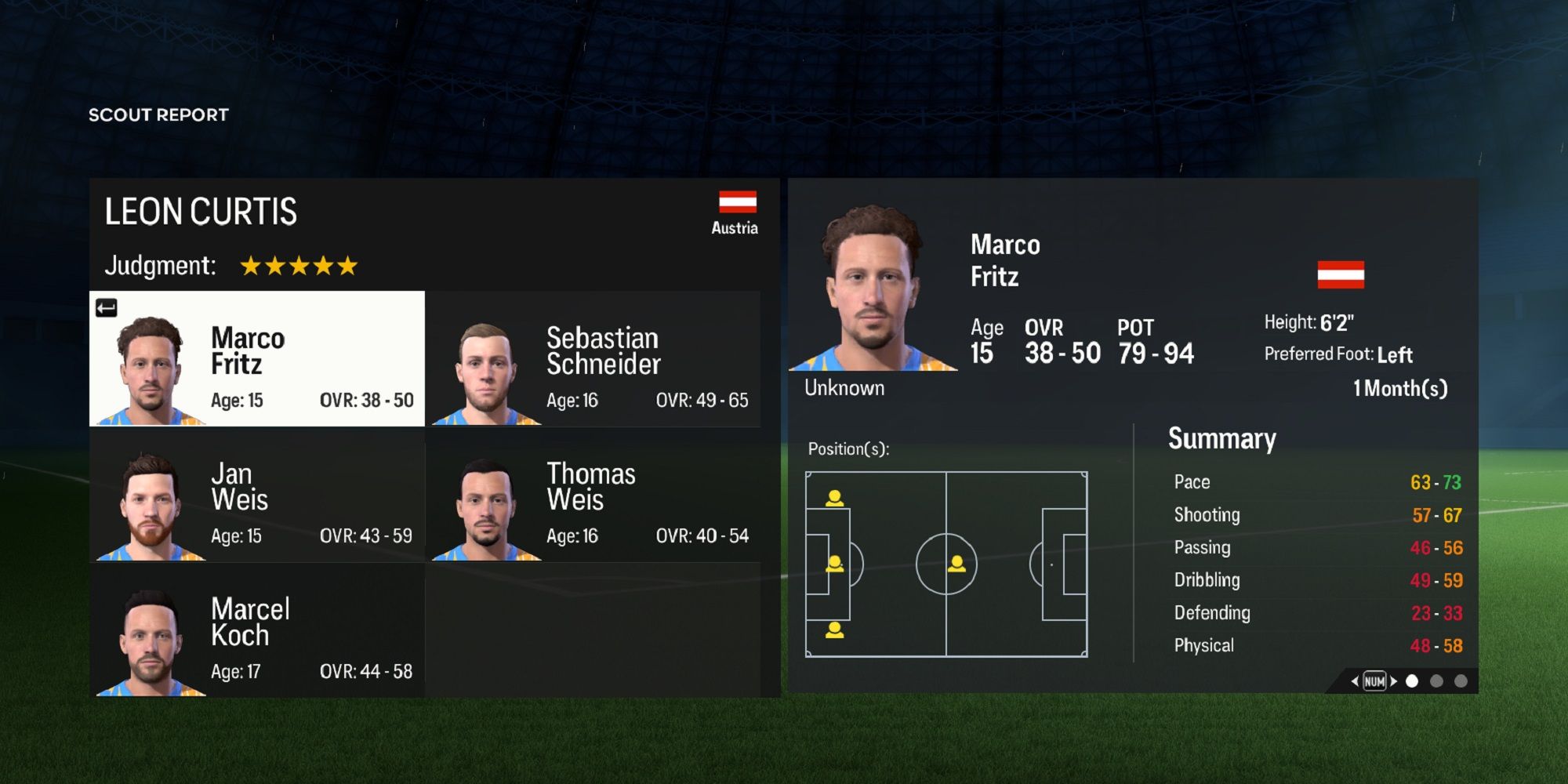 An image of evaluating scouting reports in EA Sports FC 24