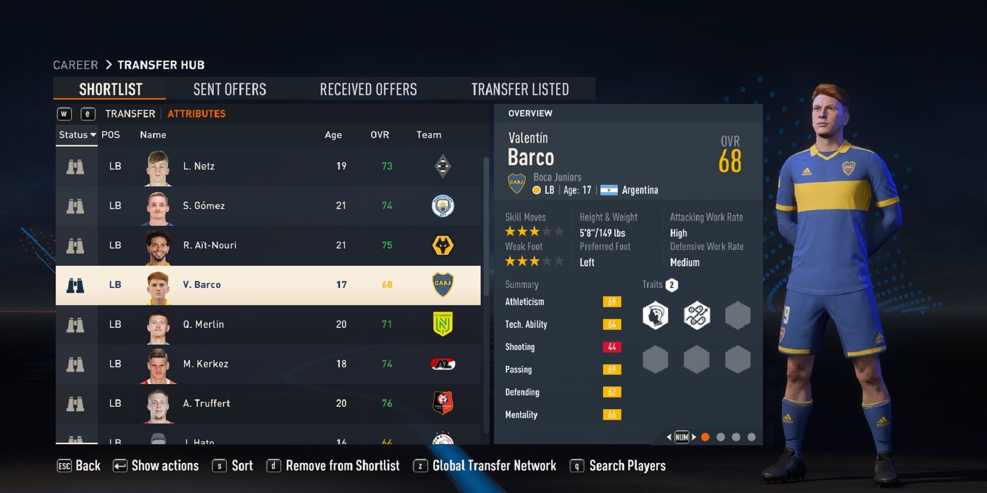 An image of Valentin Barco in FIFA 23