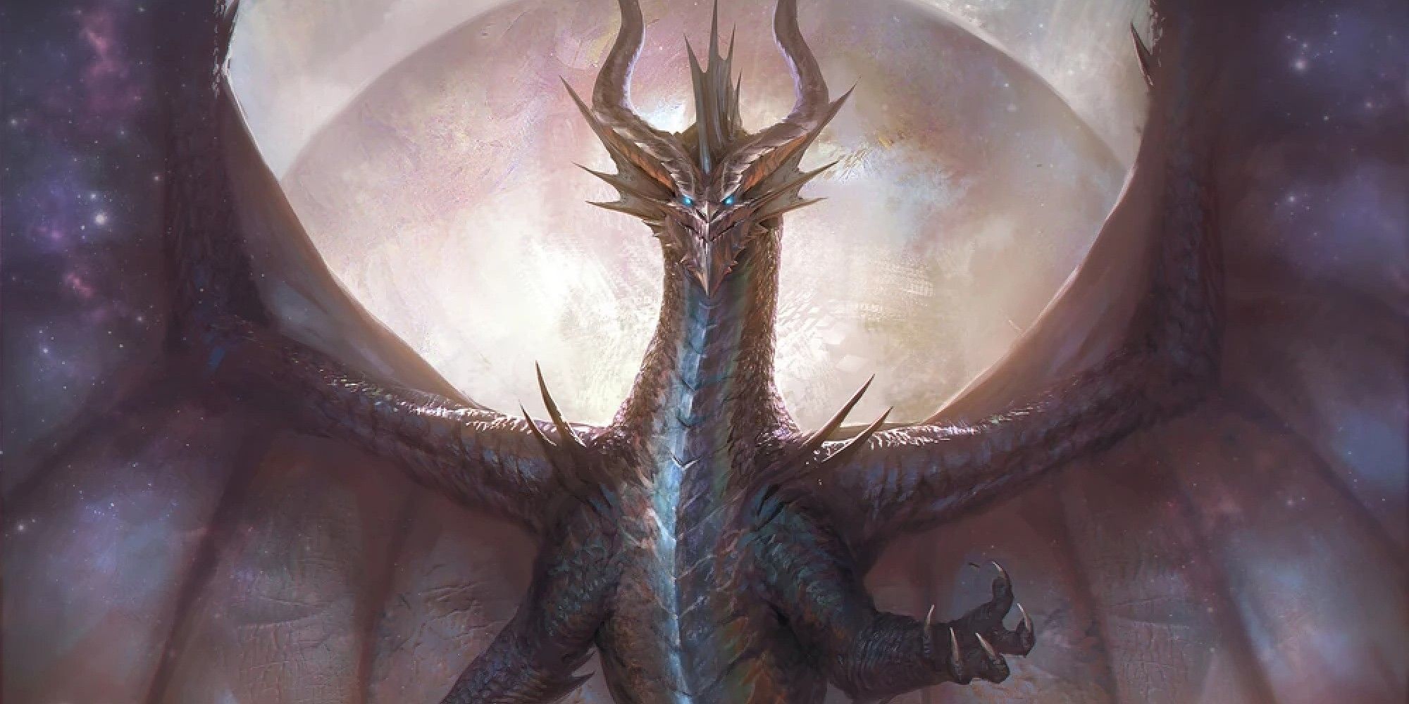 dragon with planet behind
