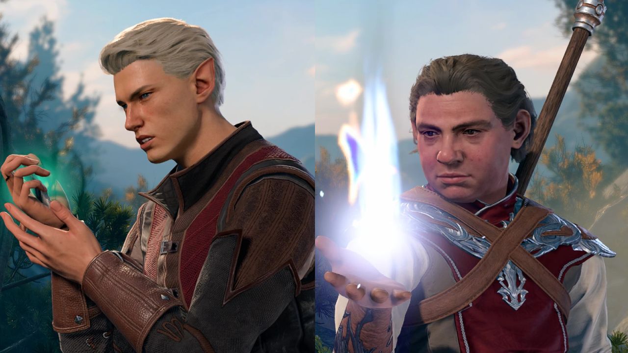 Baldur's Gate 3 a half-elf warlock and a halfling sorcerer