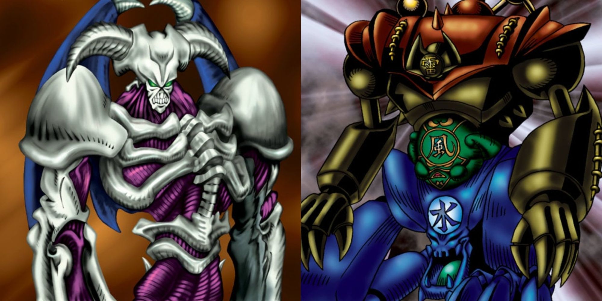 Card artworks for Summoned Skull and Gate Guardian