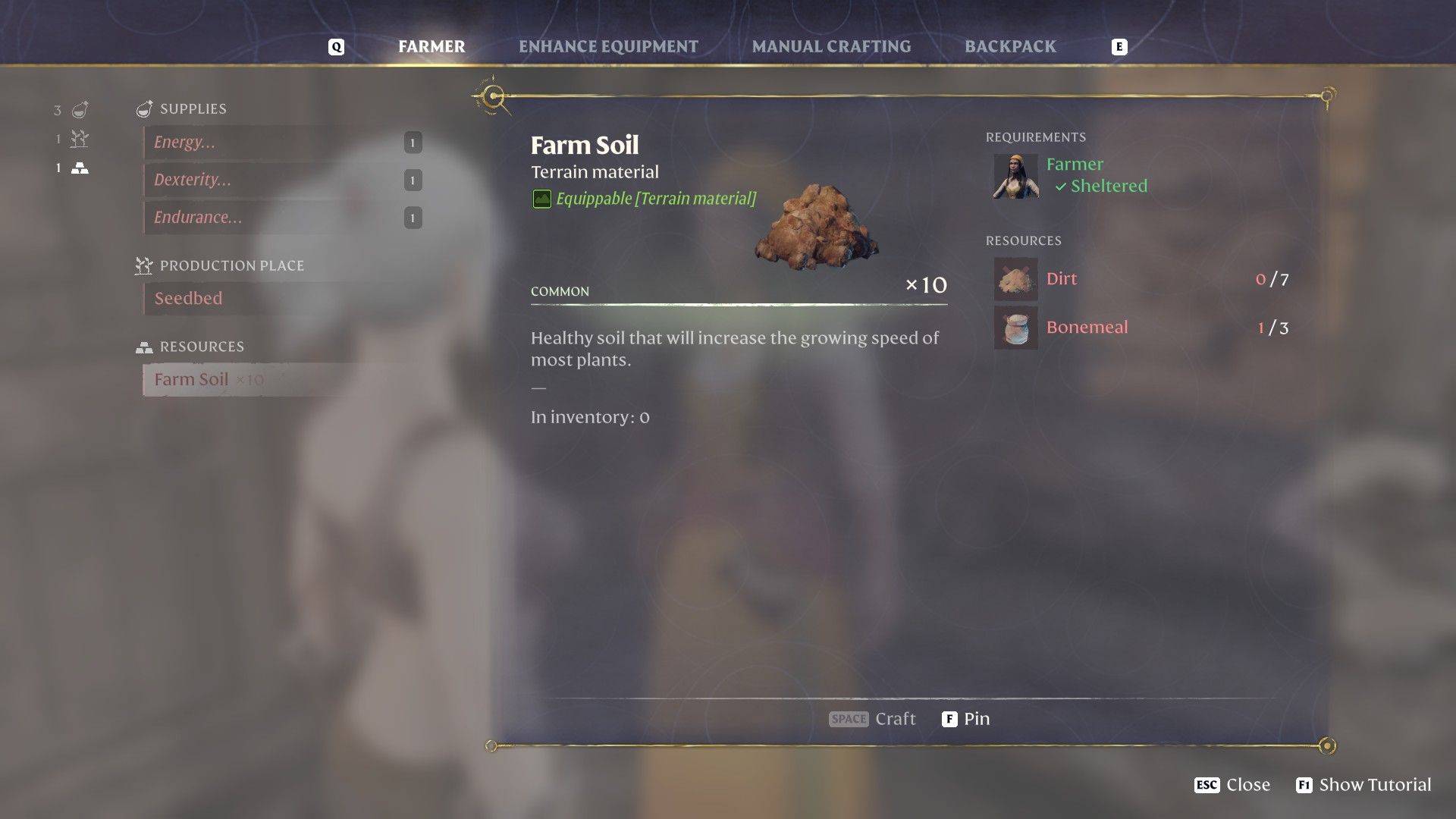 enshrouded farm soil crafting page