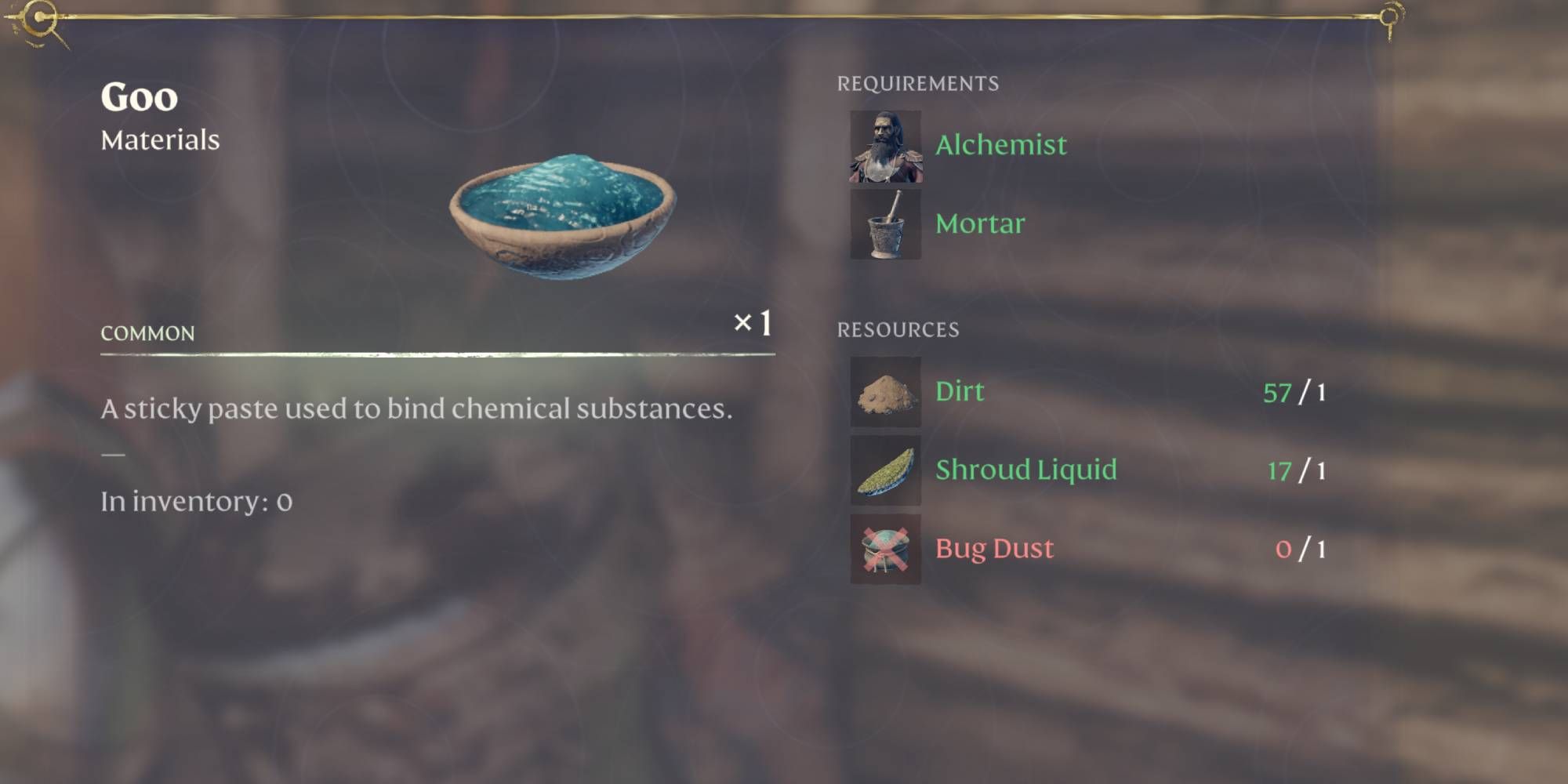 enshrouded goo crafting alchemist
