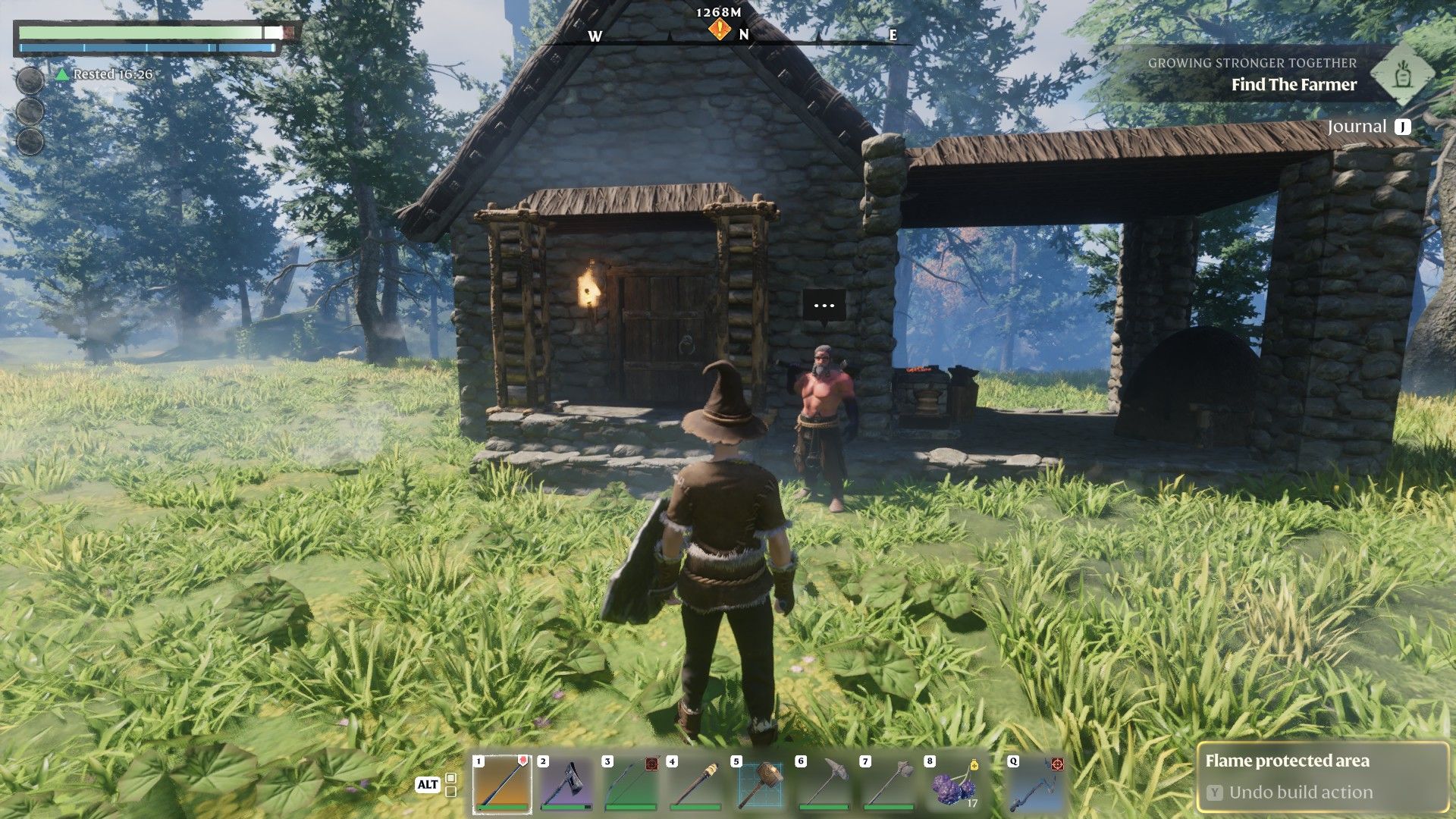 enshrouded player facing blacksmith