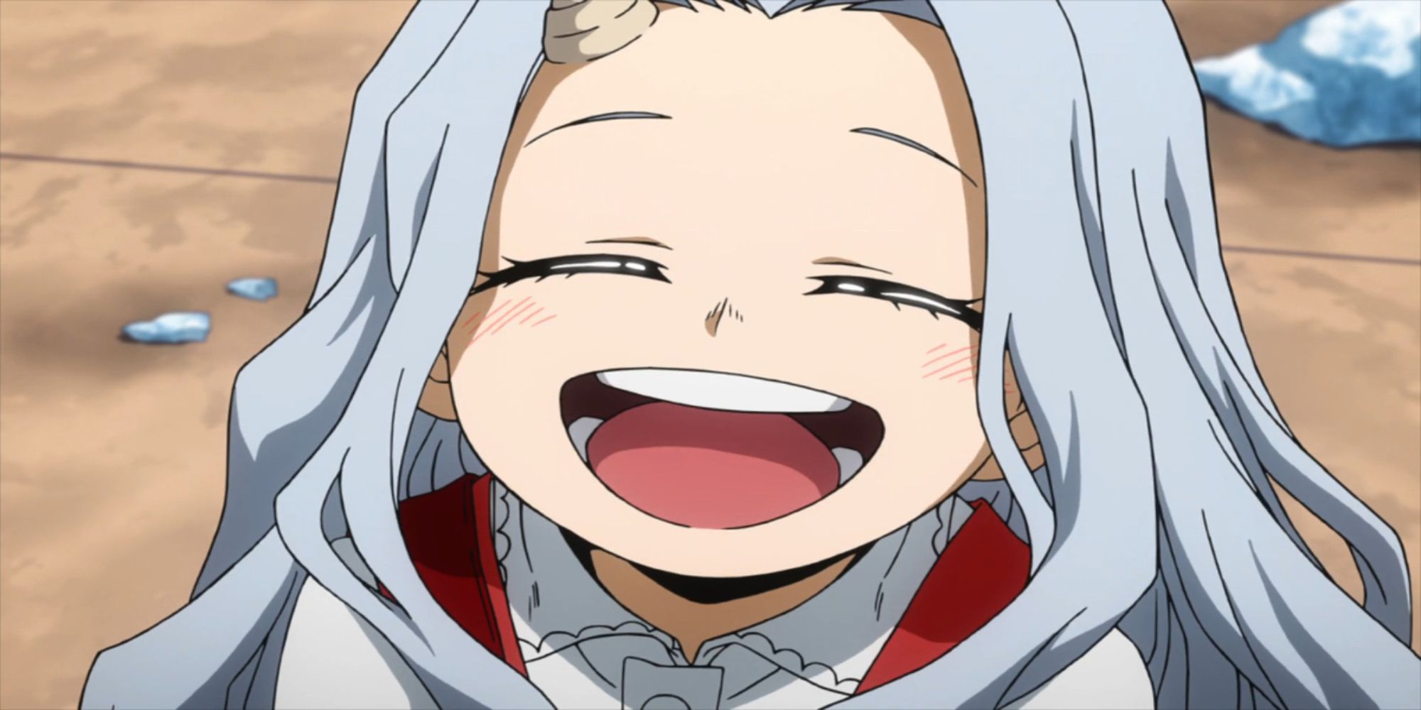 Eri smiling her first large smile in My Hero Academia