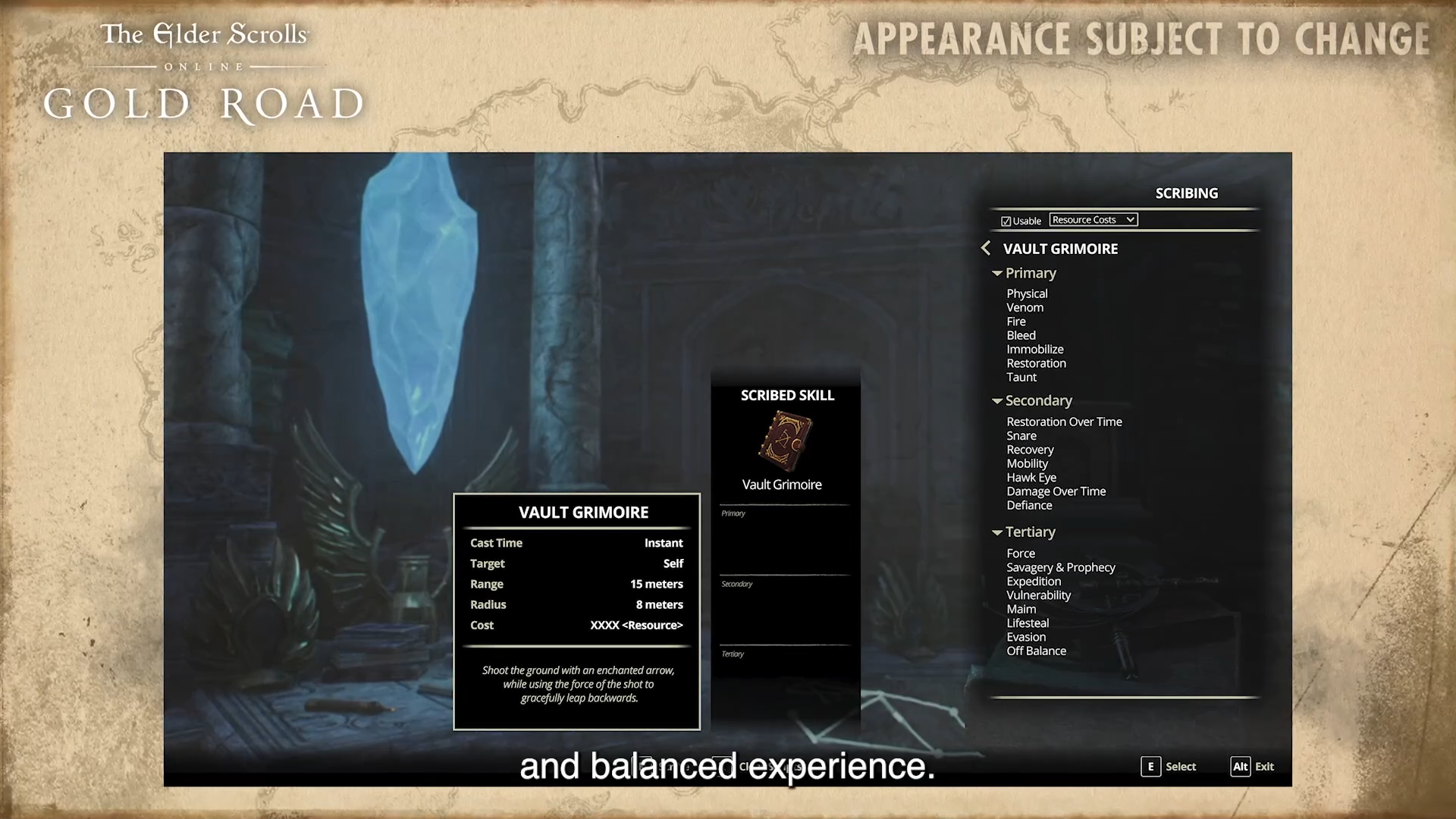 Elder Scrolls Online Scribing menu screenshot