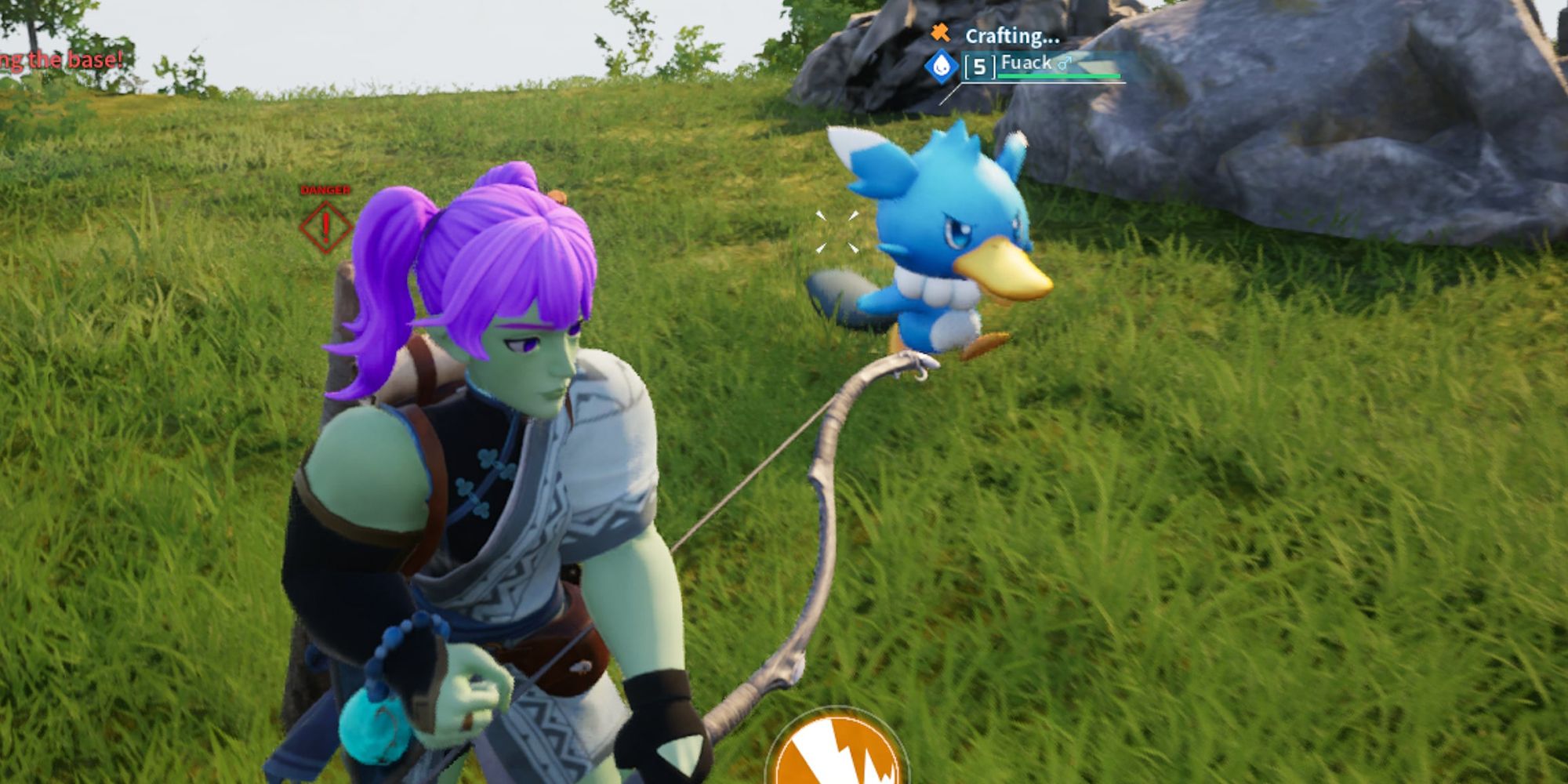 Fuack in a base going to craft in Palworld