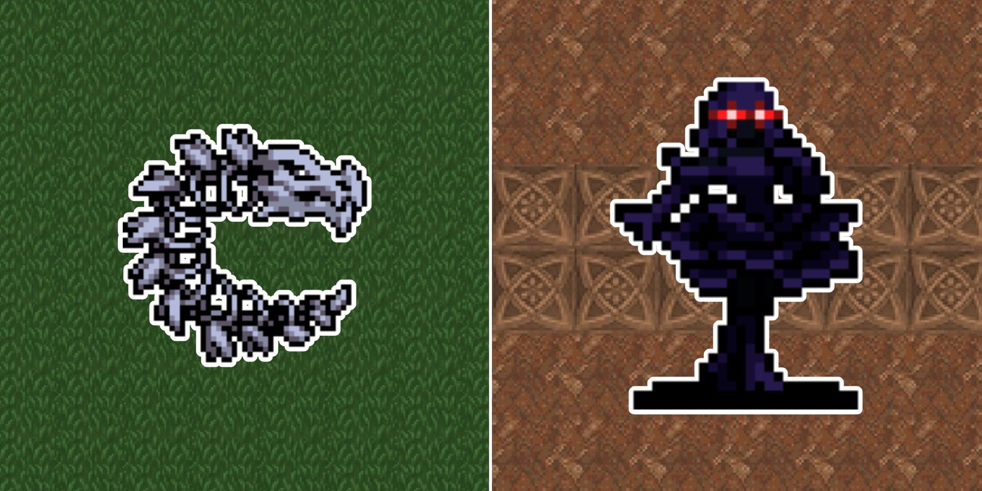 Sprites of Gains Boros And Rose De Infernas from Vampire Survivors