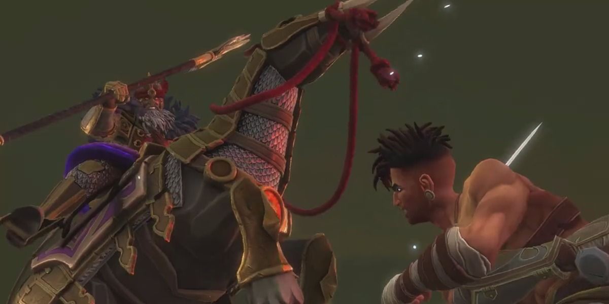 General Uvishka and his horse in Prince of Persia Lost Crown