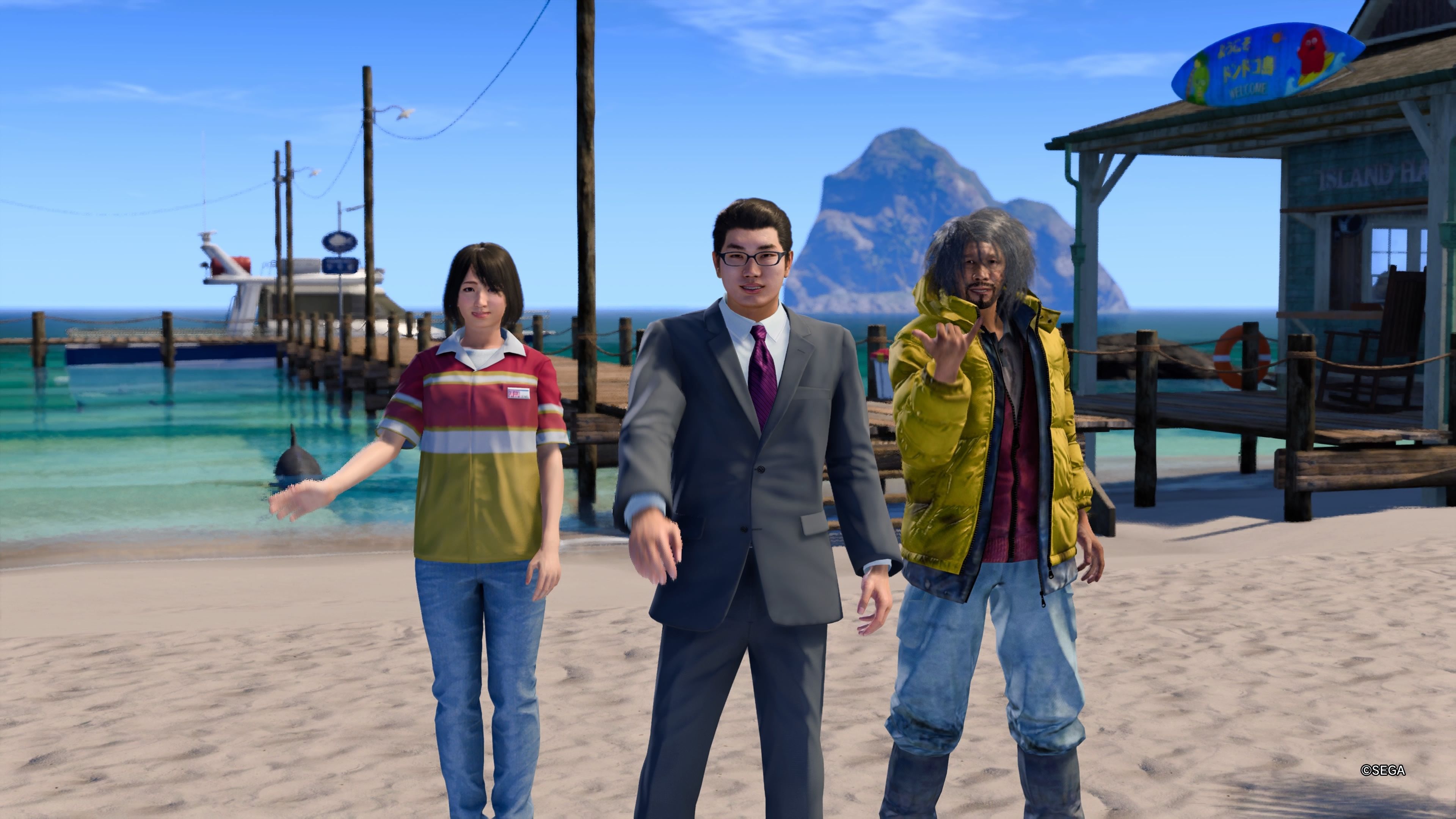 Guests arriving on Dondoko Island in Like a Dragon Infinite Wealth.