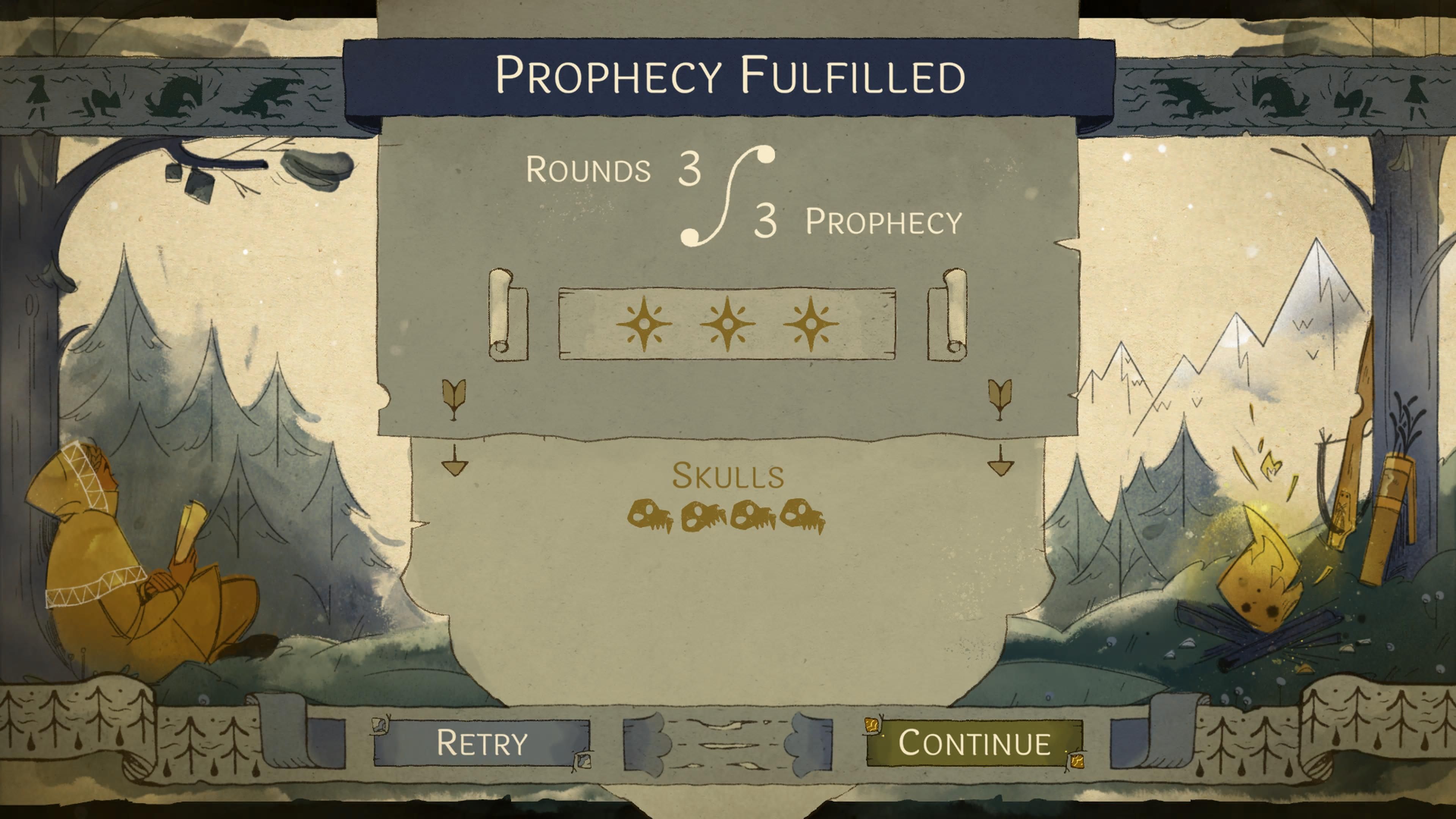A level complete screen in Howl with all Confidence and Skulls