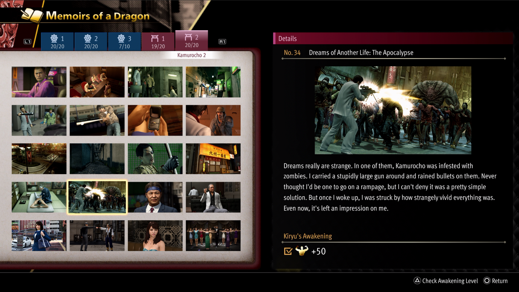Kiryu remembering the events of Dead Souls as a dream in Like A Dragon: Infinite Wealth.