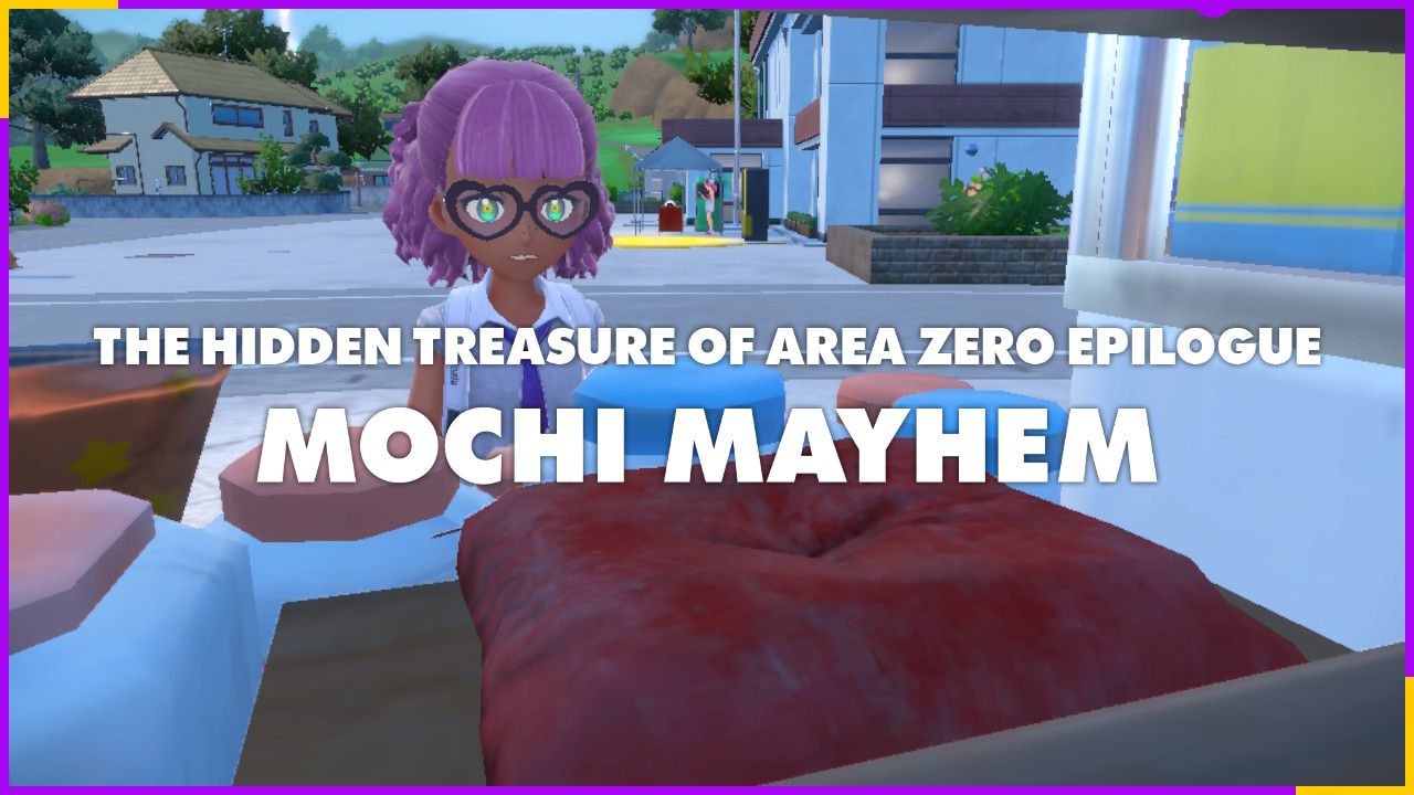 A screenshot showing the title card for the epilogue "The Hidden Treasure Of Area Zero Epilogue MOCHI MAYHEM"