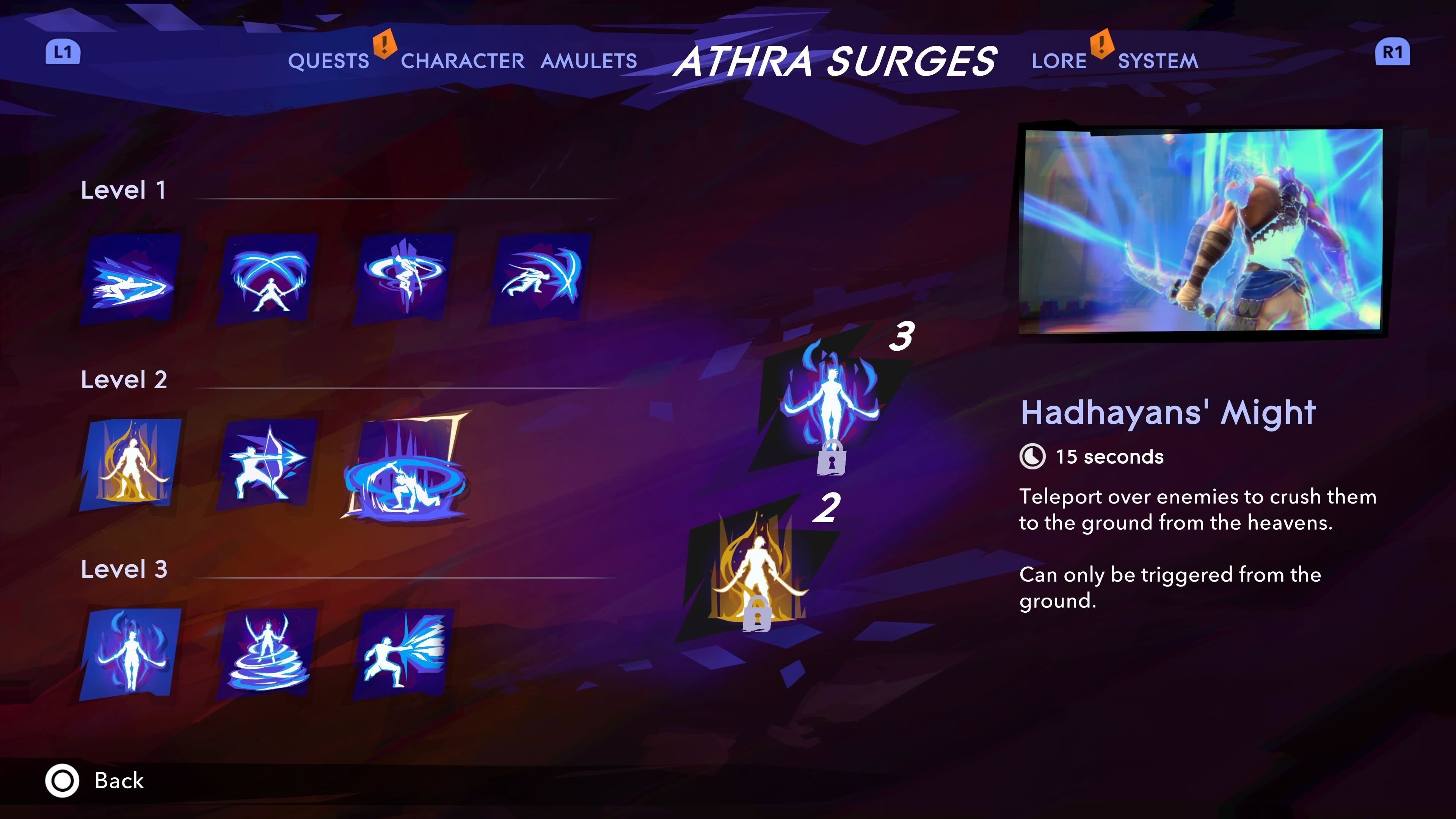 Sargon observing the Hadhayan's Might Athra Surge in Prince of Persia: The Lost Crown.