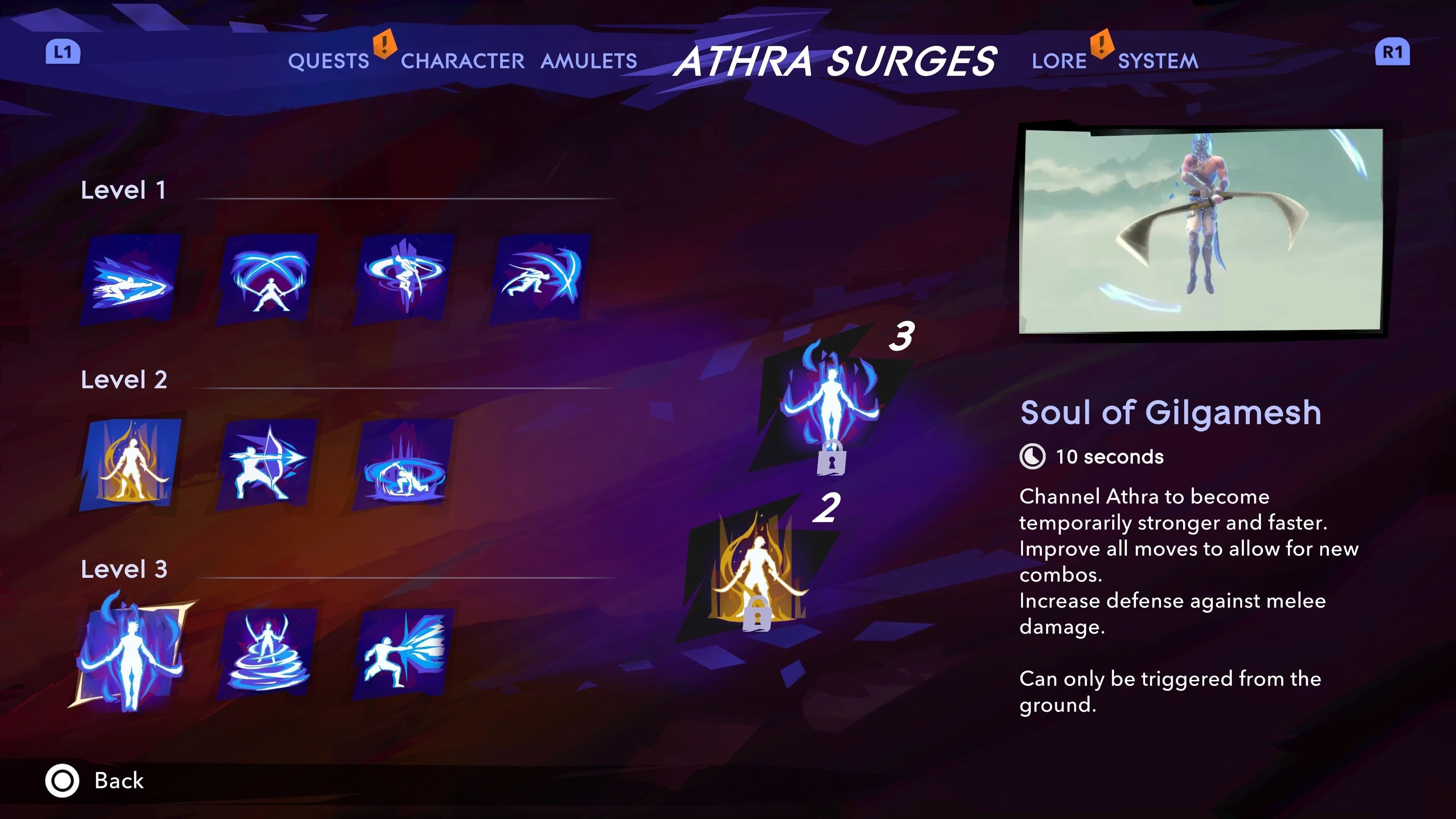 Sargon observing the Soul of the Gilgamesh Athra Surge in Prince of Persia: The Lost Crown.