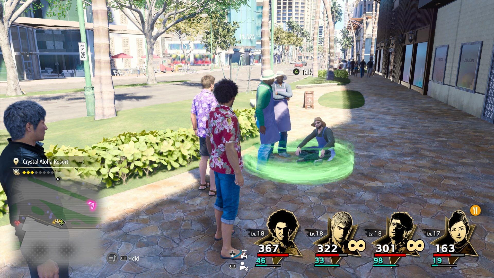 Kasuga approaches a group of Sujimon to start a raid in Like A Dragon: Infinite Wealth.