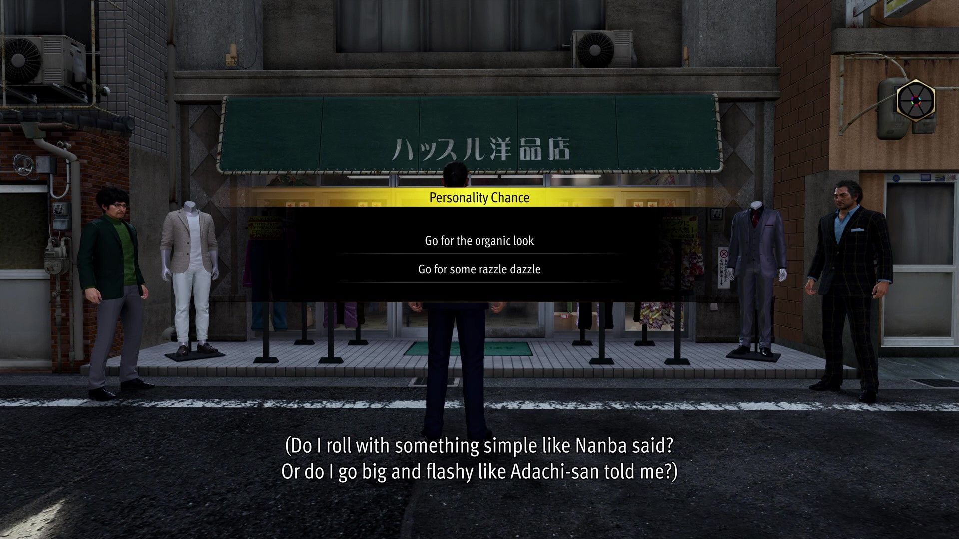 Kasuga choosing what to wear on the date in Like a Dragon Infinite Wealth.