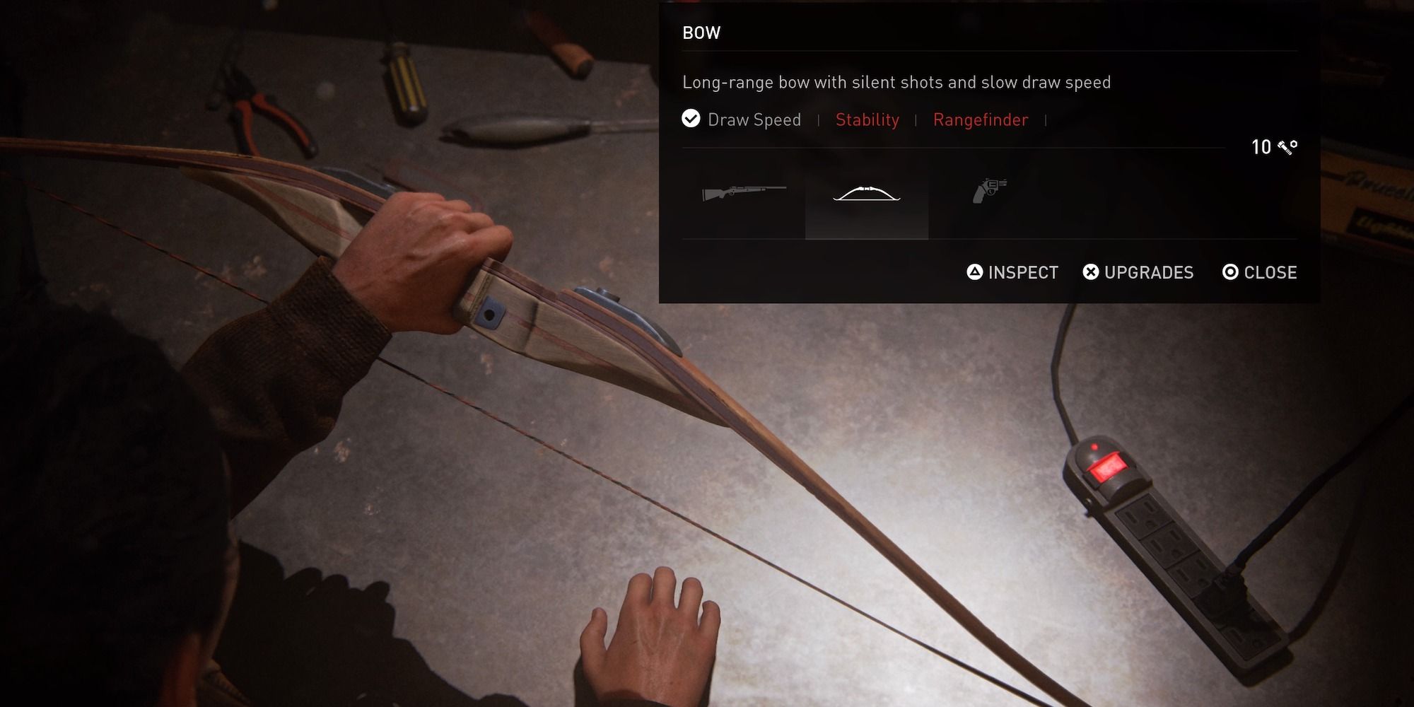 looking at a bow on the table