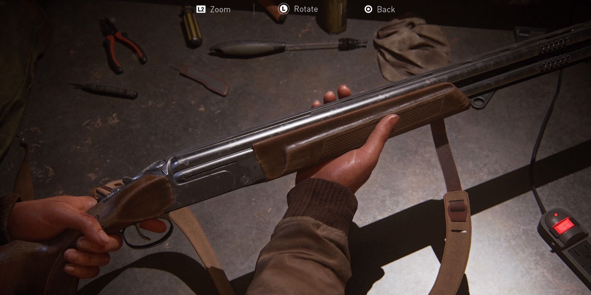 Observing double barrel shotgun