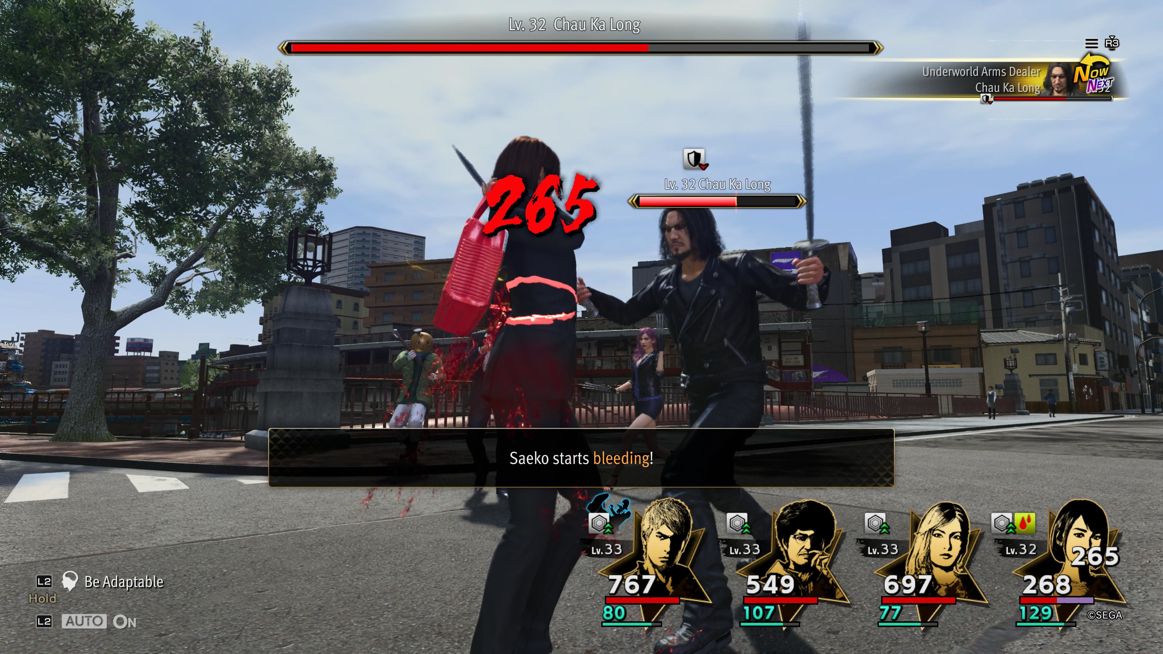 Like A Dragon Infinite Wealth, Chau Ka Long making Saeko bleed