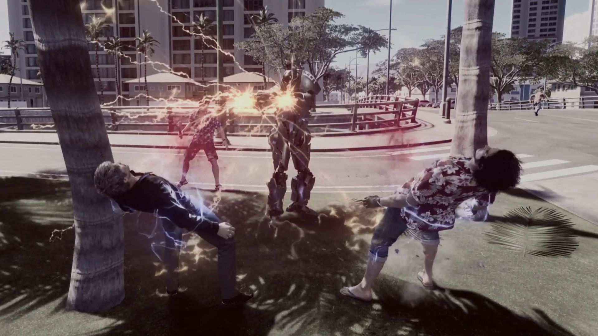 Like A Dragon Infinite Wealth, Ichiban and Kiryu being electrocuted