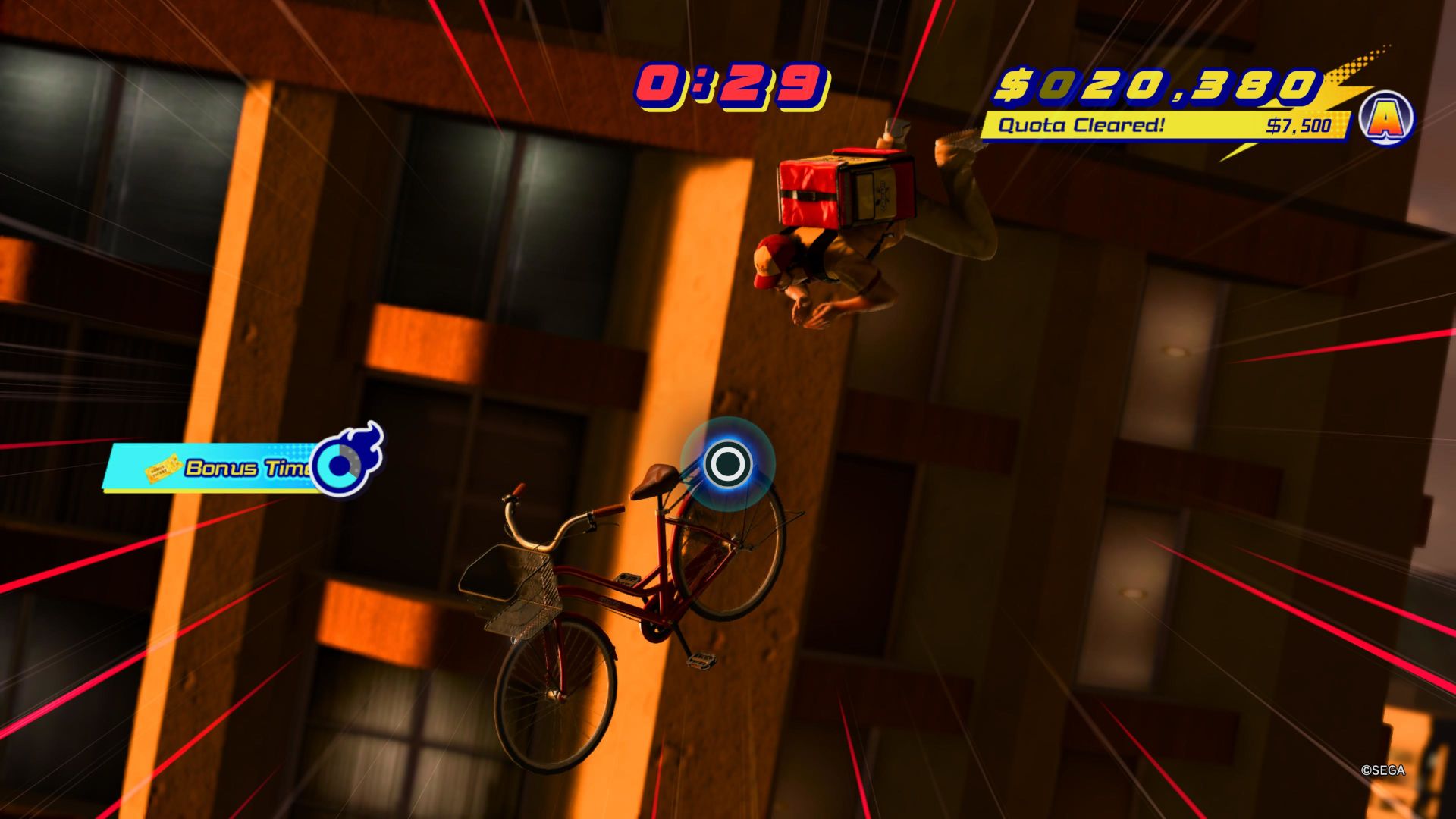 Like A Dragon Infinite Wealth, Ichiban swimming toward his bike in the air